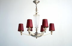 Six-light baroque chandelier, France 1950