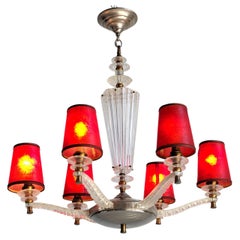 Retro Six-light baroque chandelier, France 1950