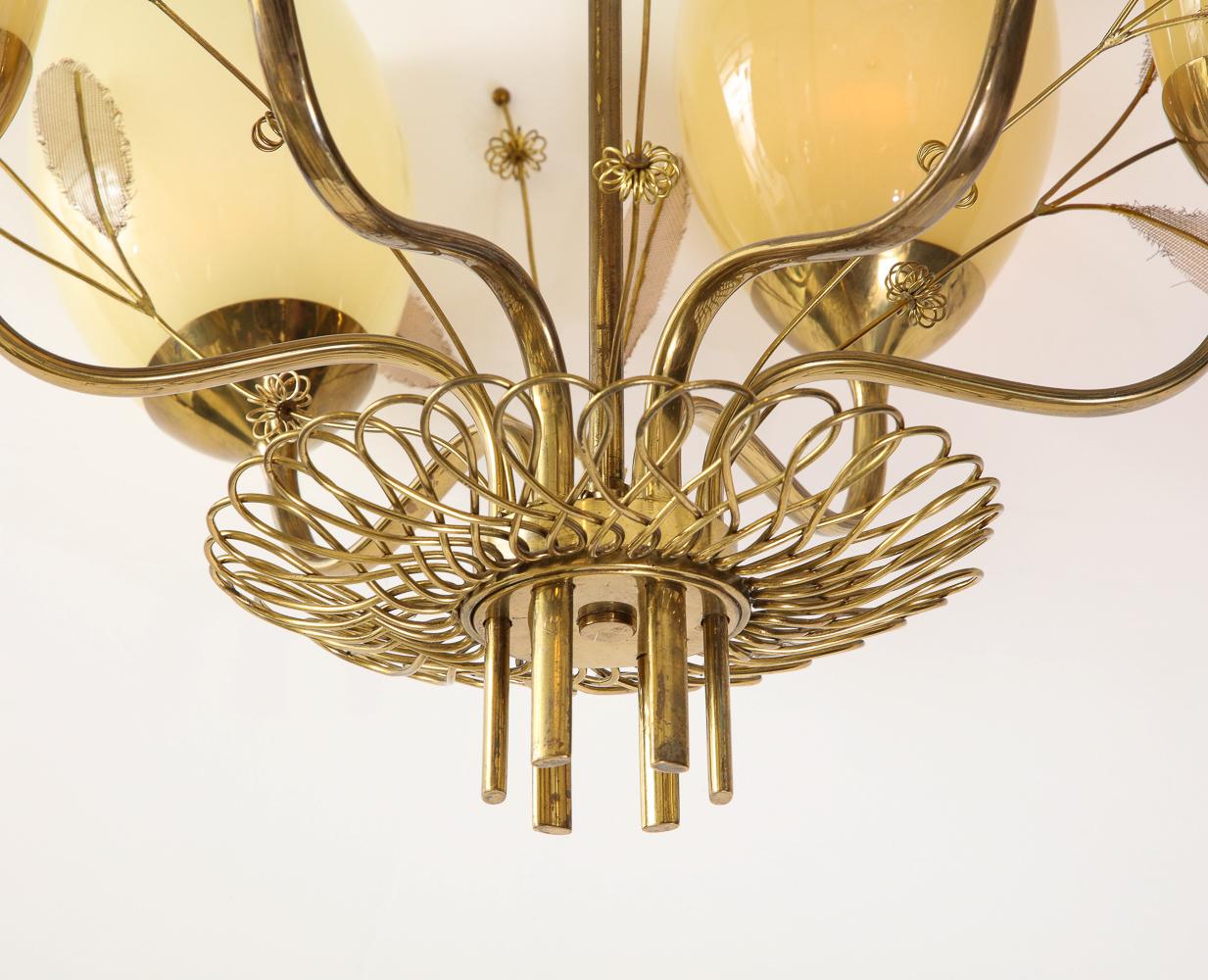 Six Light Ceiling Fixture by Paavo Tynell For Sale 1