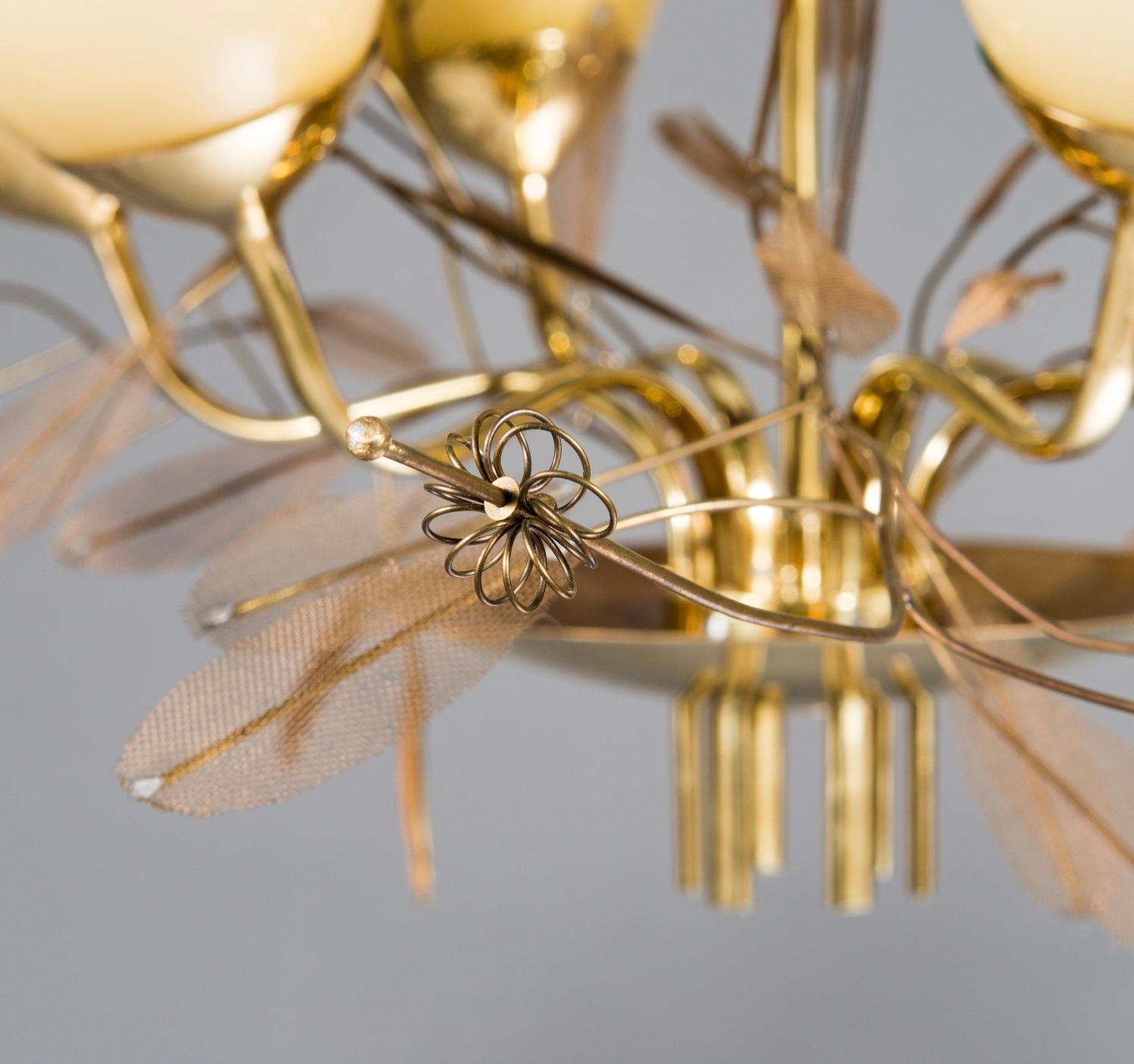 Finnish Six Light Chandelier by Paavo Tynell