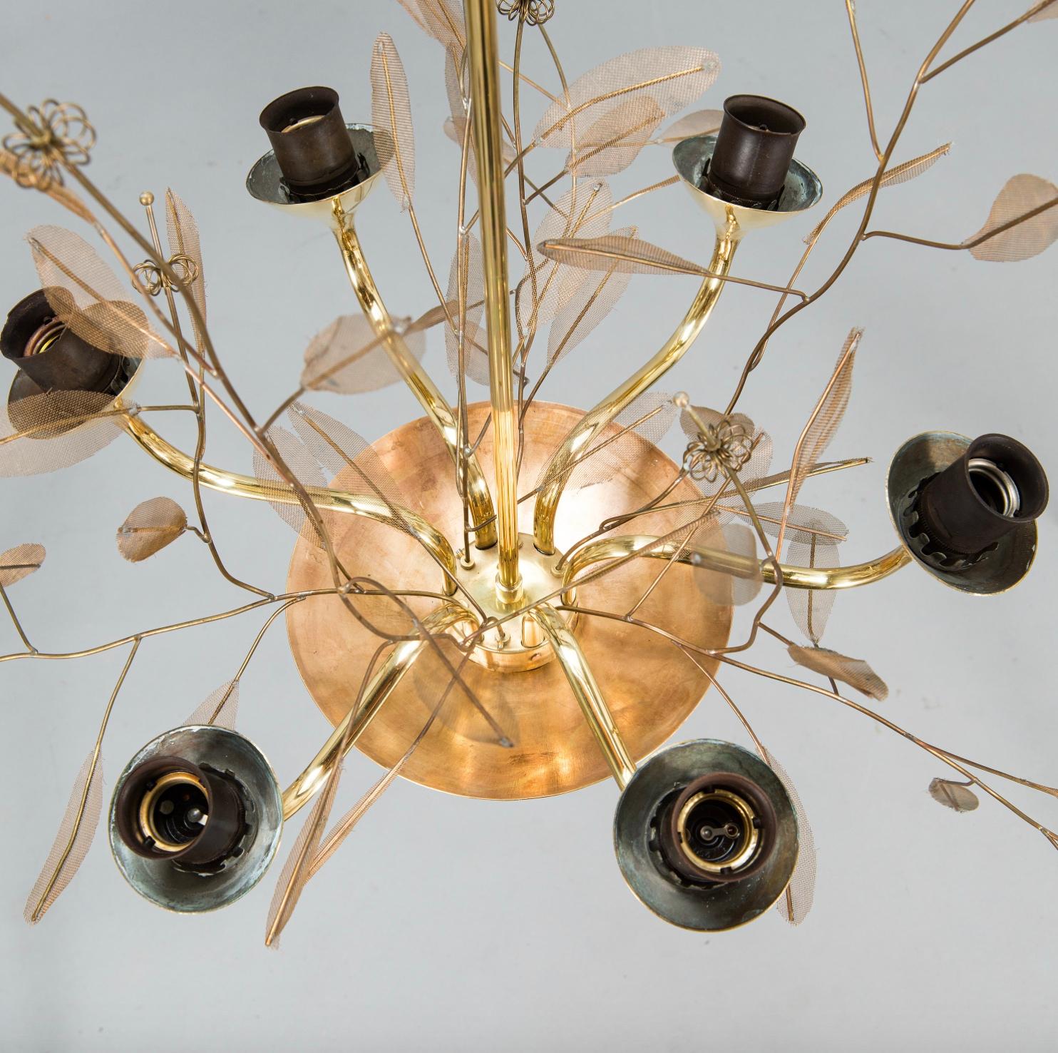 Six Light Chandelier by Paavo Tynell In Good Condition In Long Island City, NY