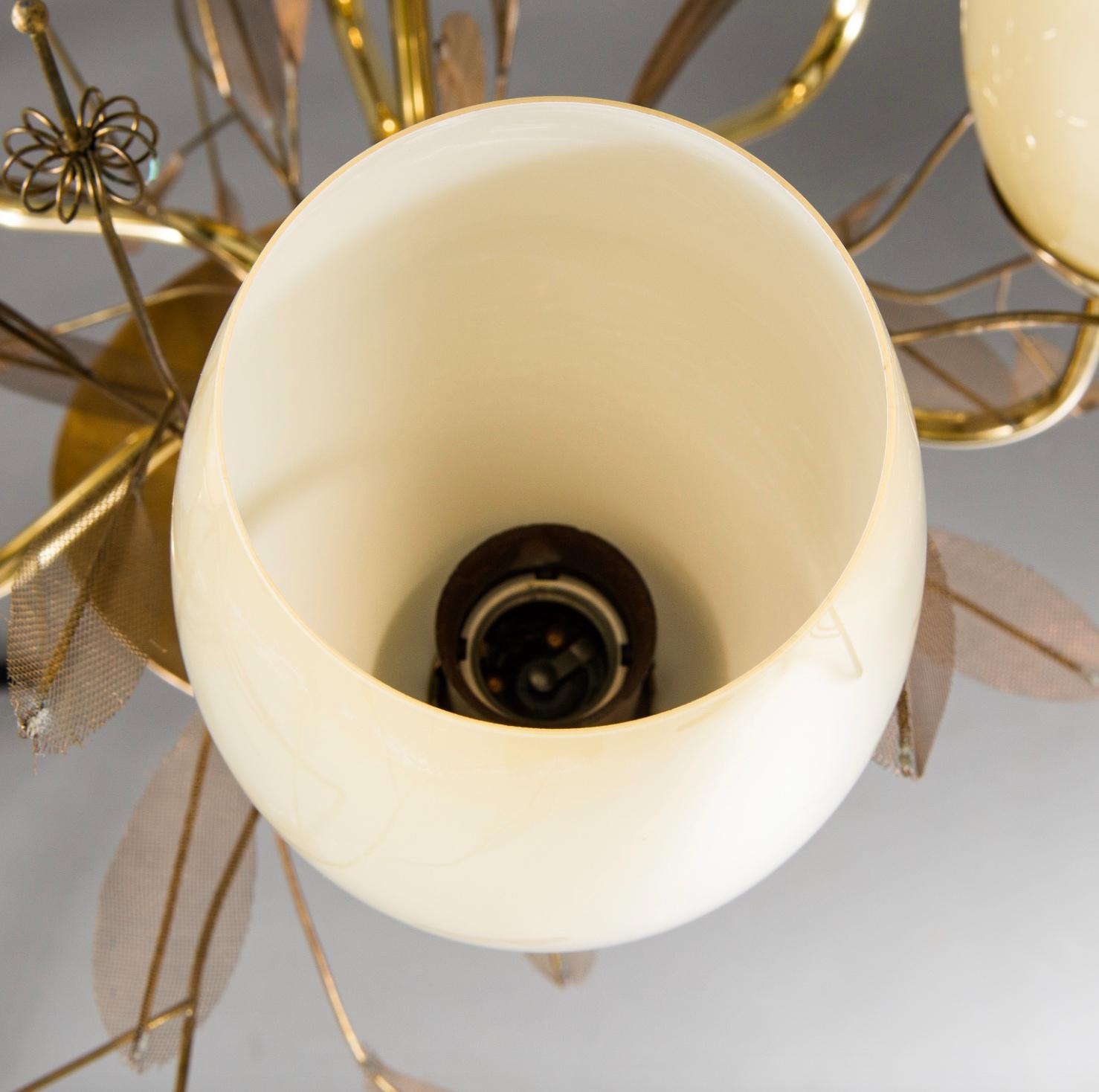 Mid-20th Century Six Light Chandelier by Paavo Tynell