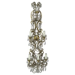 Six-Light Italian Beaded Crystal Sconce, circa 1940s