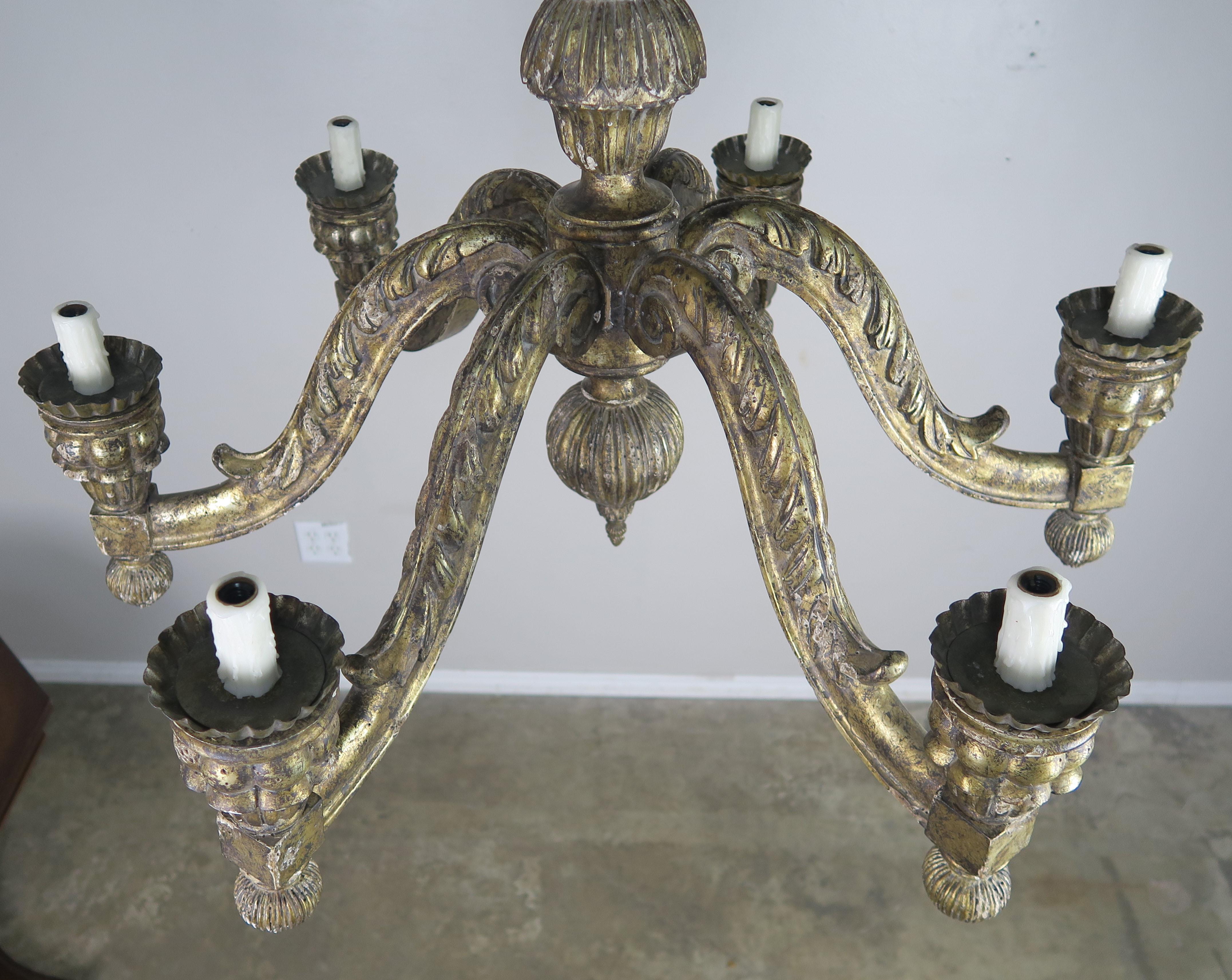 Six Light Italian Borghese Finished Chandelier 1