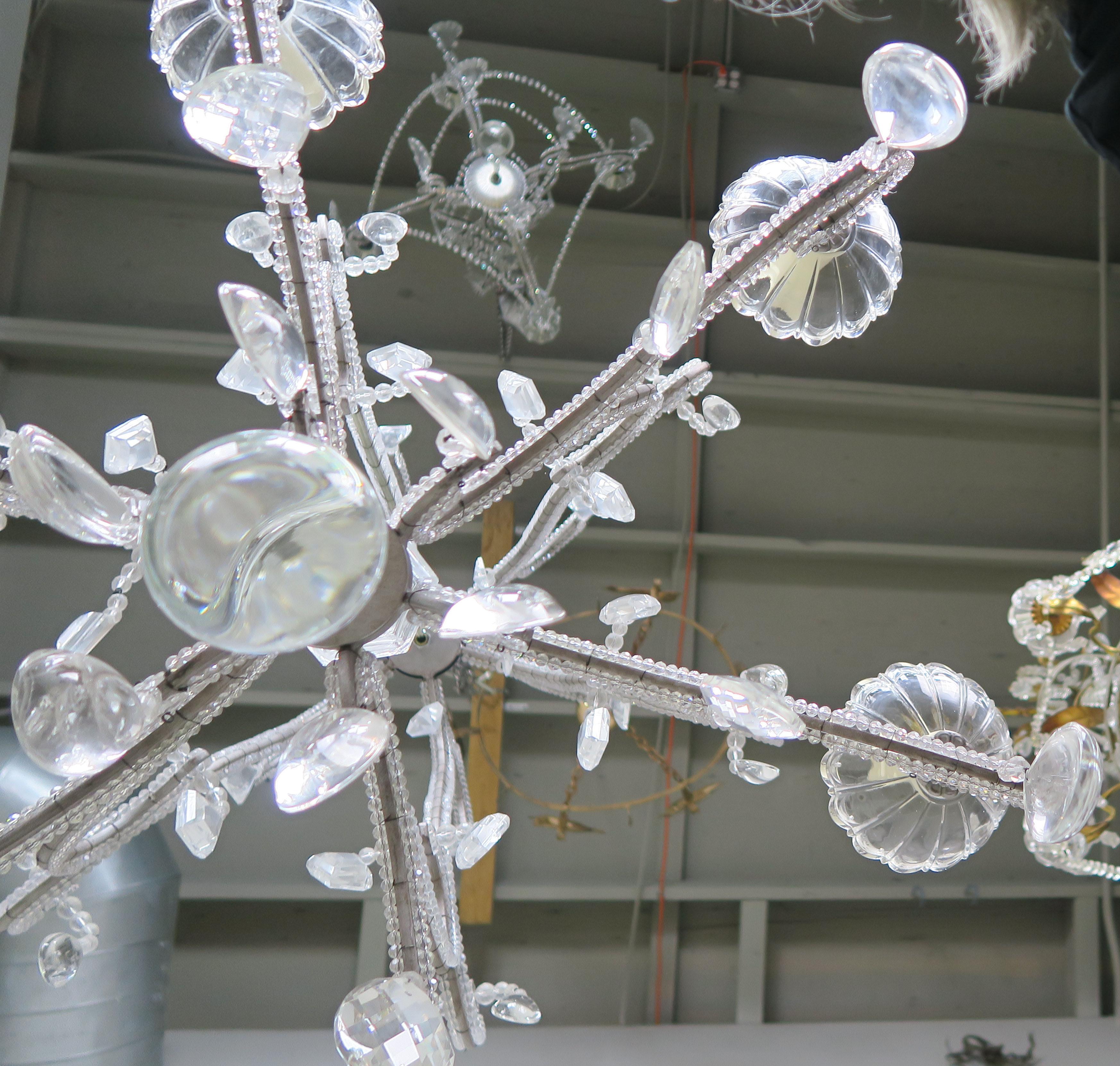 Sechs-Licht-Kronleuchter im italienischen Stil aus perlenbesetztem Kristall 3