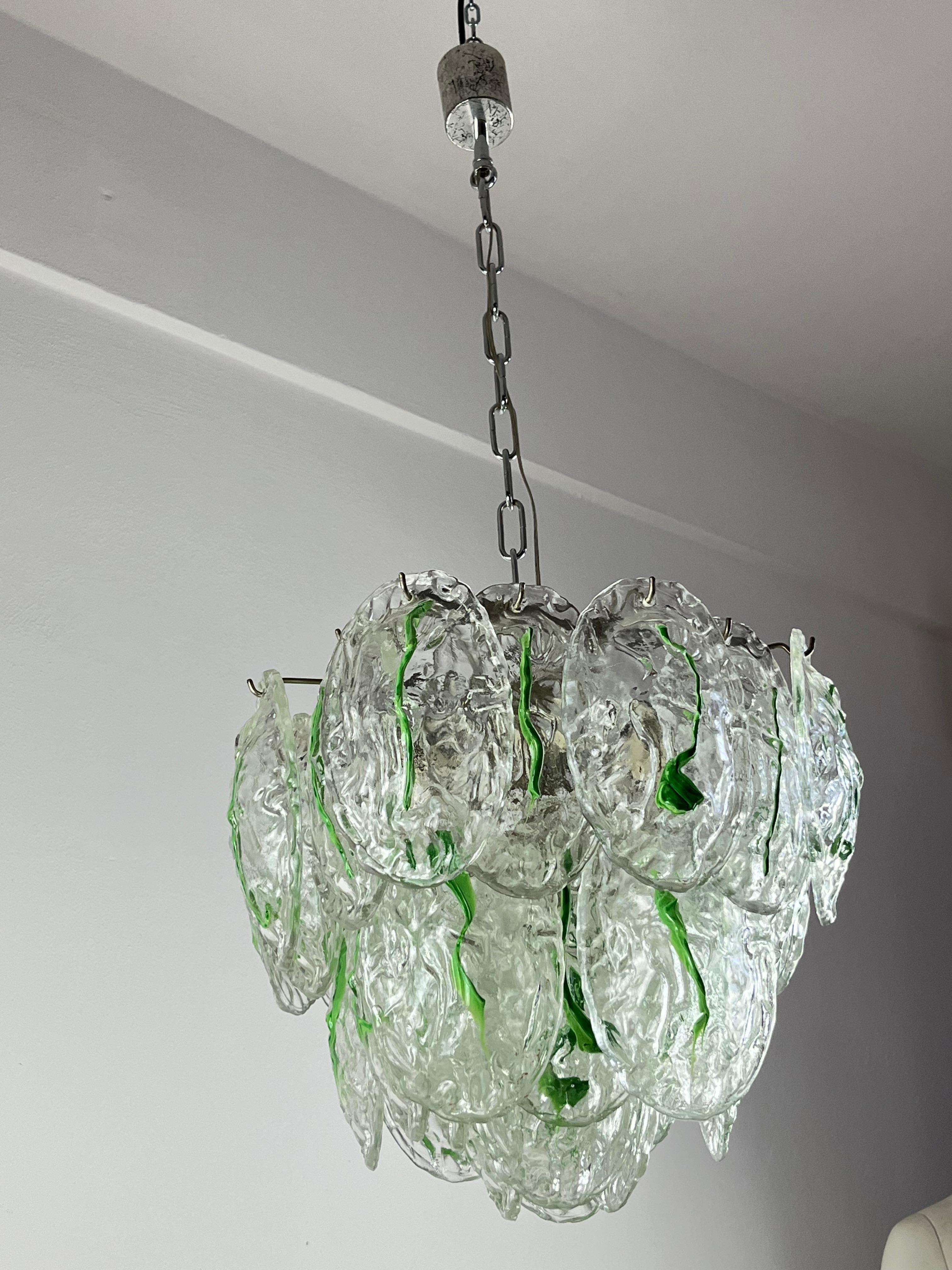 Six-light Murano Glass Chandelier by Vistosi, Italy, 1960s For Sale 5