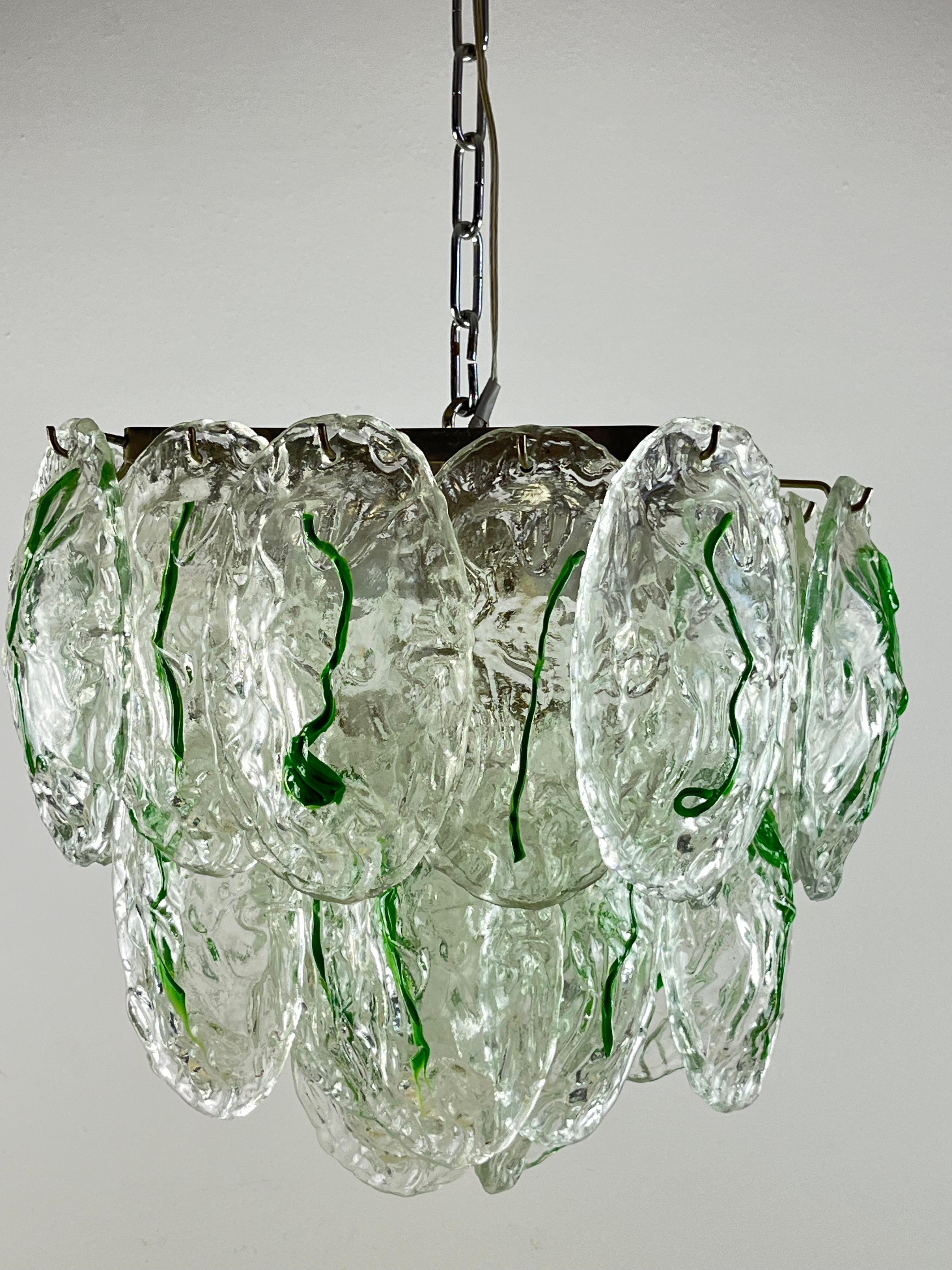 Lustre à six lumières en verre de Murano par Vistosi, Italie, années 1960 en vente 5