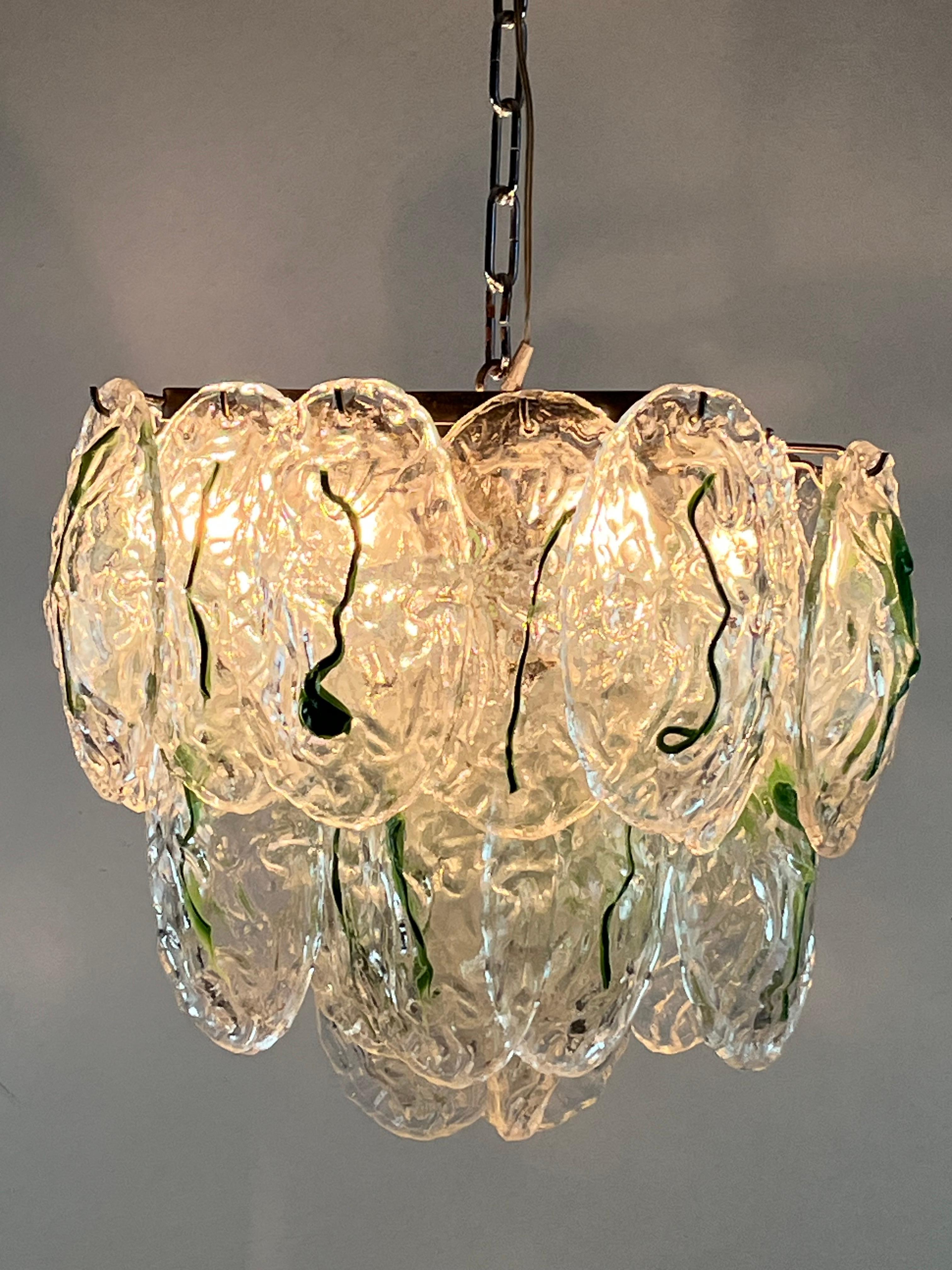 Six-light Murano Glass Chandelier by Vistosi Italian Design  1960s For Sale 8