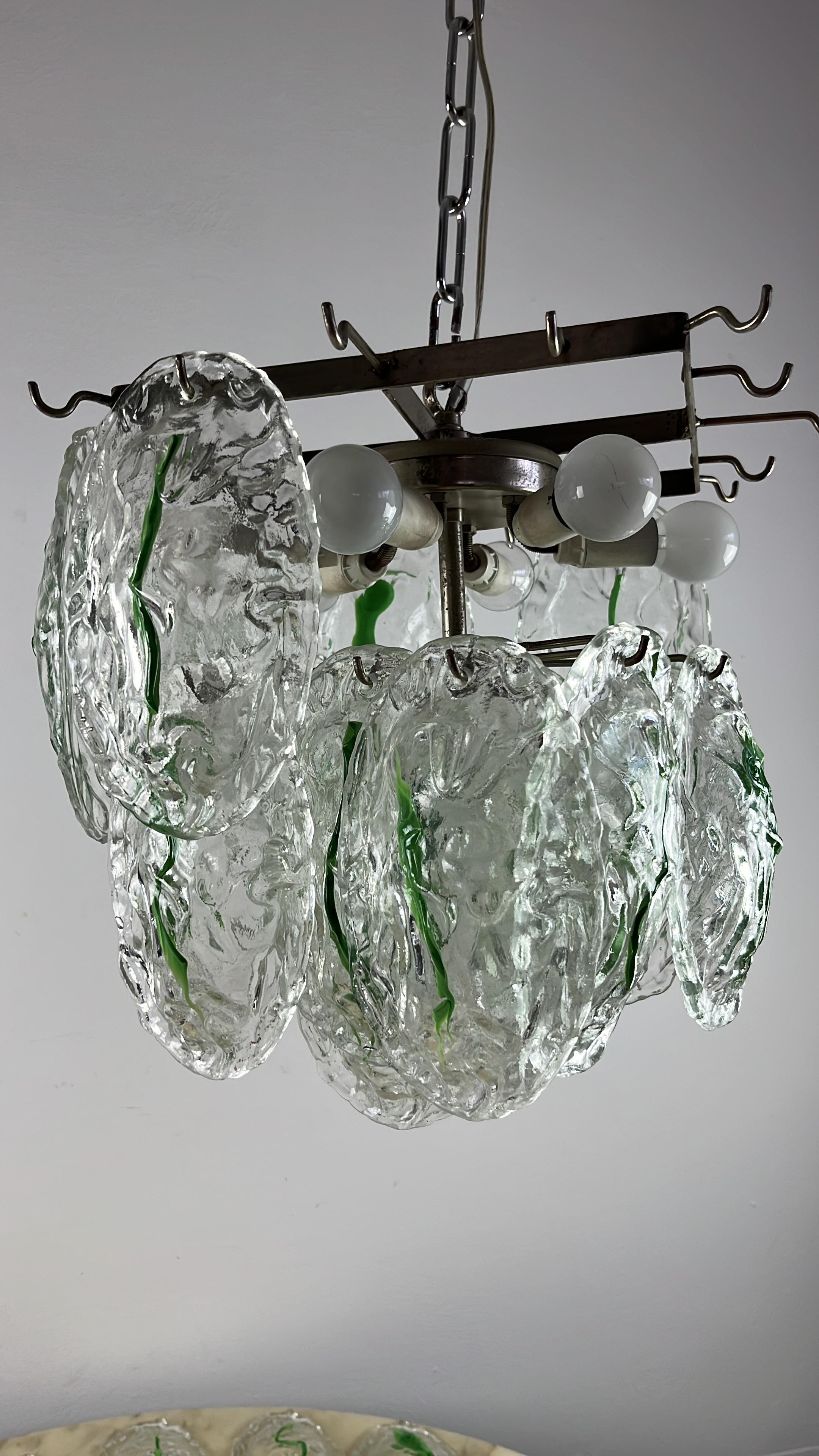 Six-light Murano Glass Chandelier by Vistosi Italian Design  1960s For Sale 11