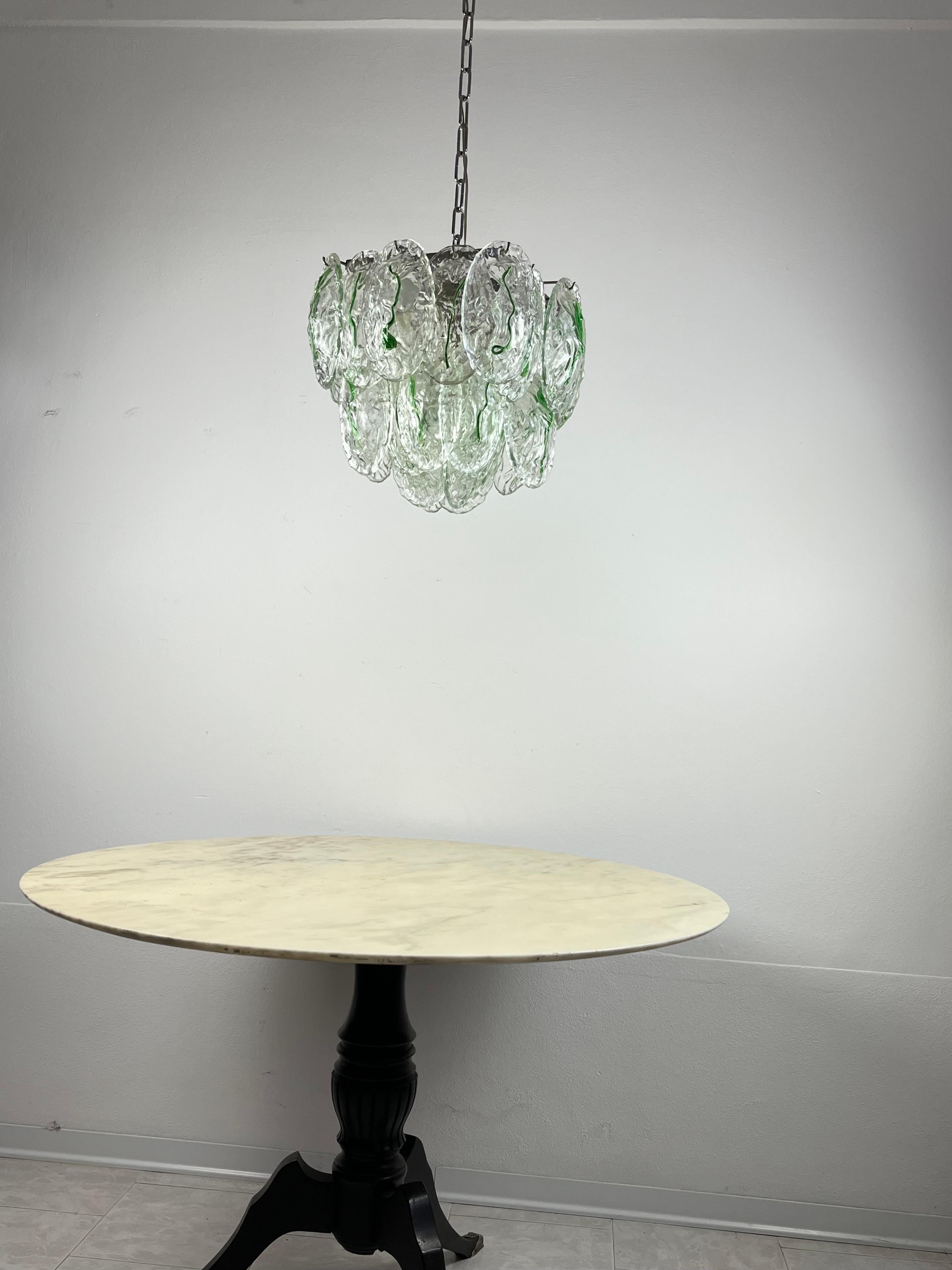 Other Six-light Murano Glass Chandelier by Vistosi Italian Design  1960s For Sale