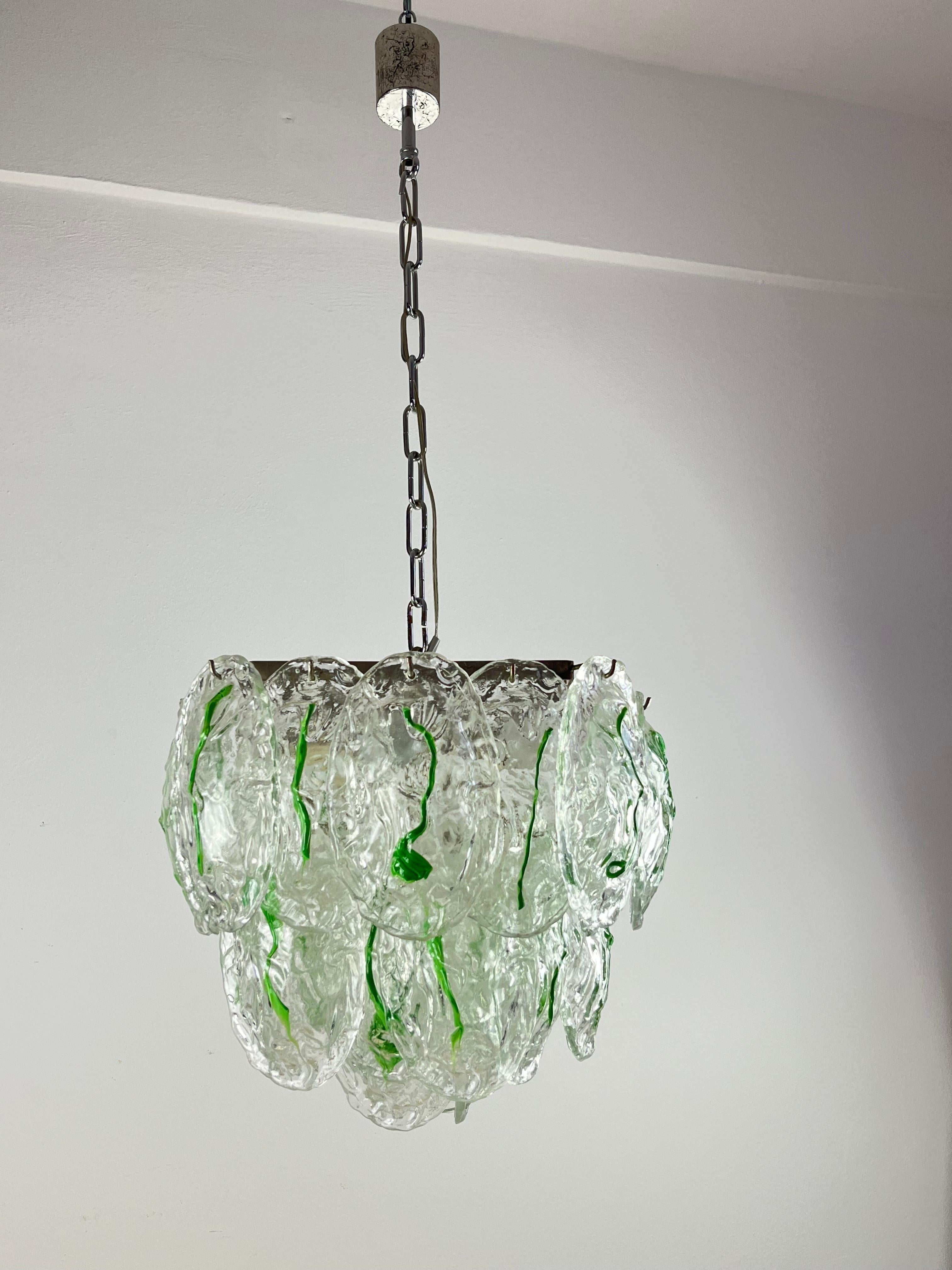 Other Six-light Murano Glass Chandelier by Vistosi, Italy, 1960s For Sale