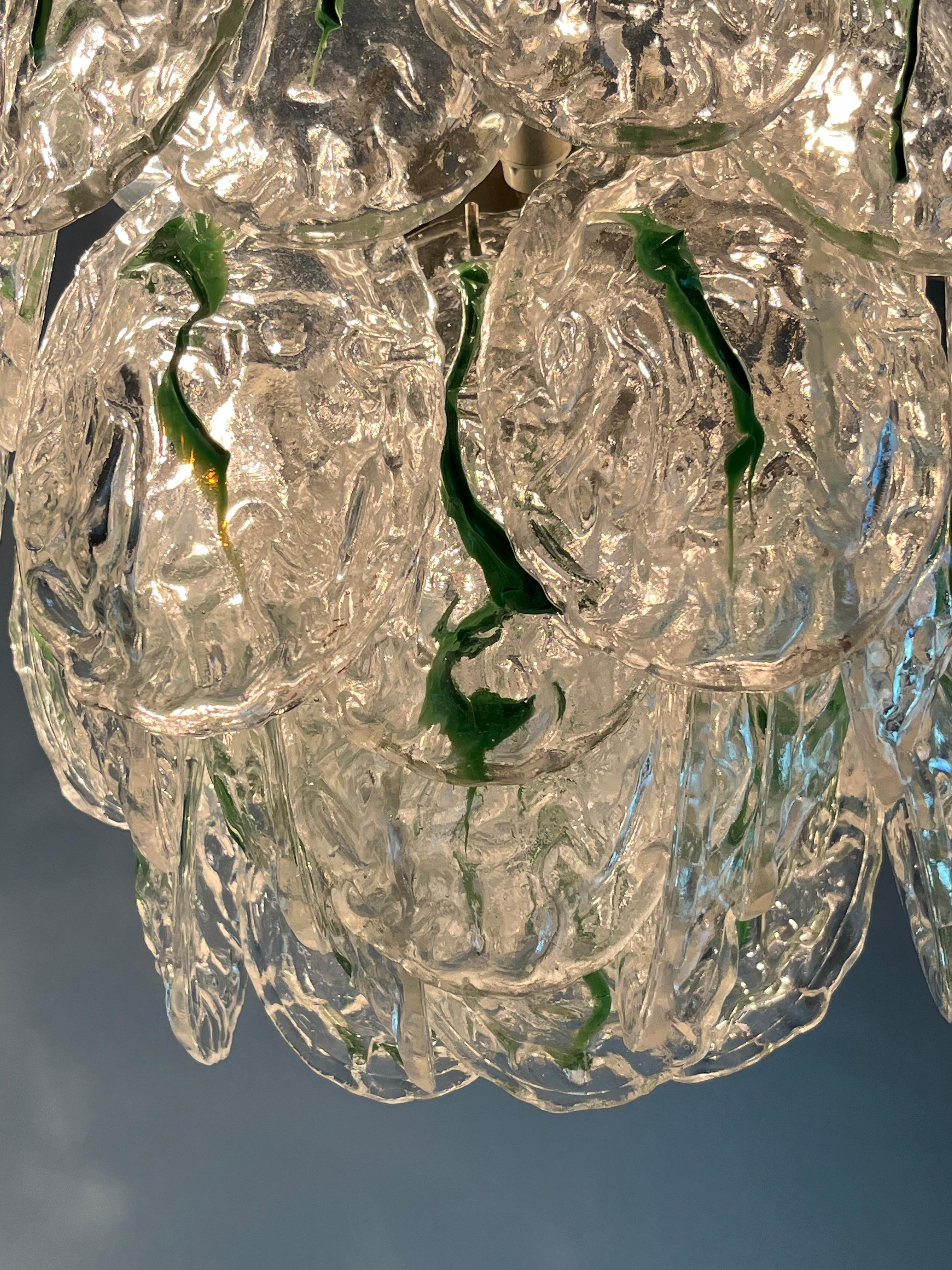 Lustre à six lumières en verre de Murano par Vistosi, Italie, années 1960 en vente 2