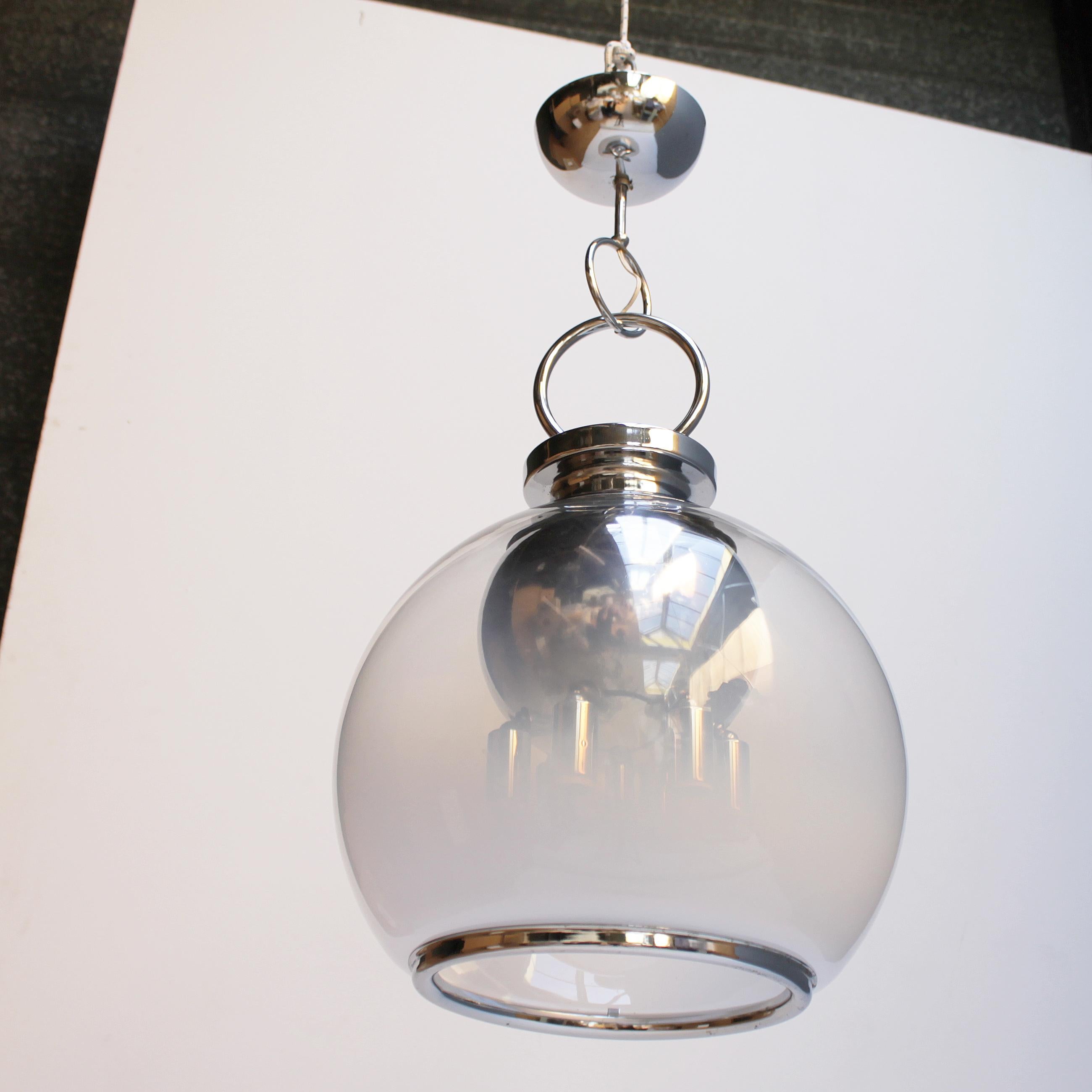 Italian Six-Light Murano Glass Chandelier For Sale
