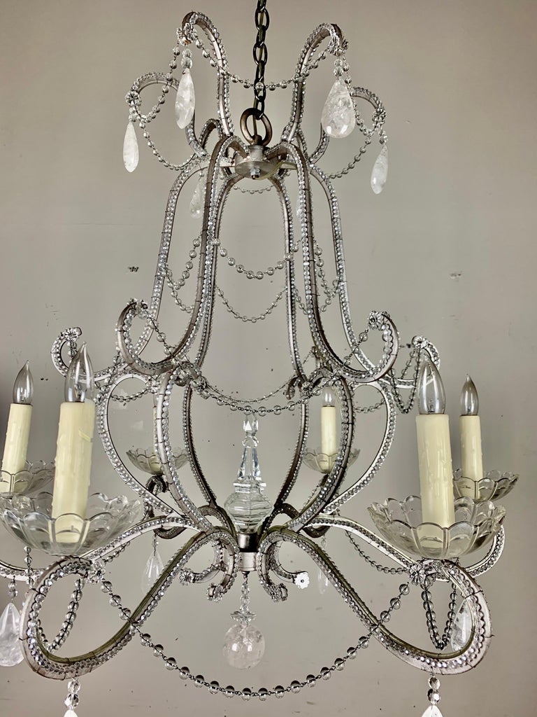 Hamilton Rock Crystal 6 Light 120V Chandelier in Polished Silver with Clear Crystal and Rock Crystal main image 1