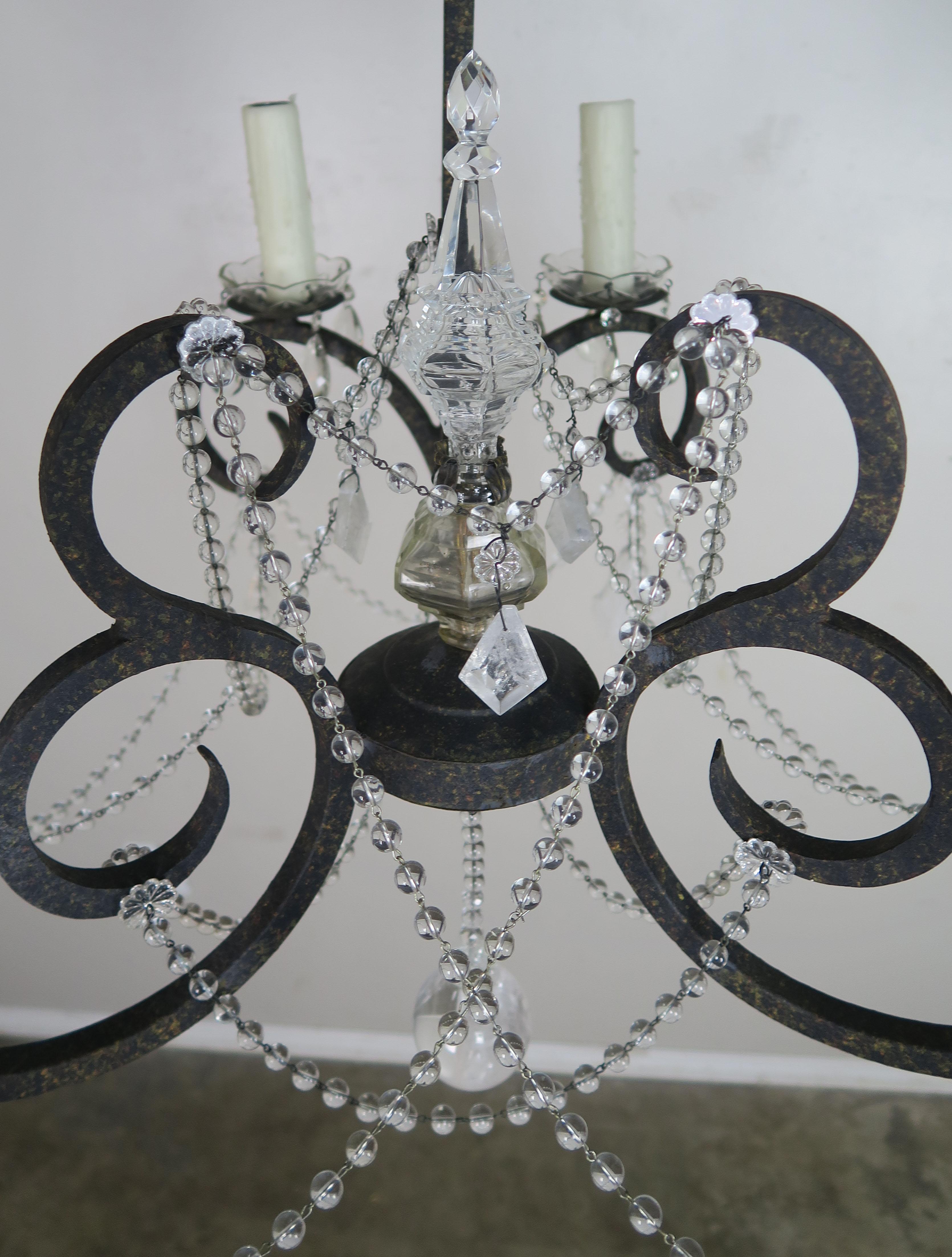 wrought iron chandeliers with crystals