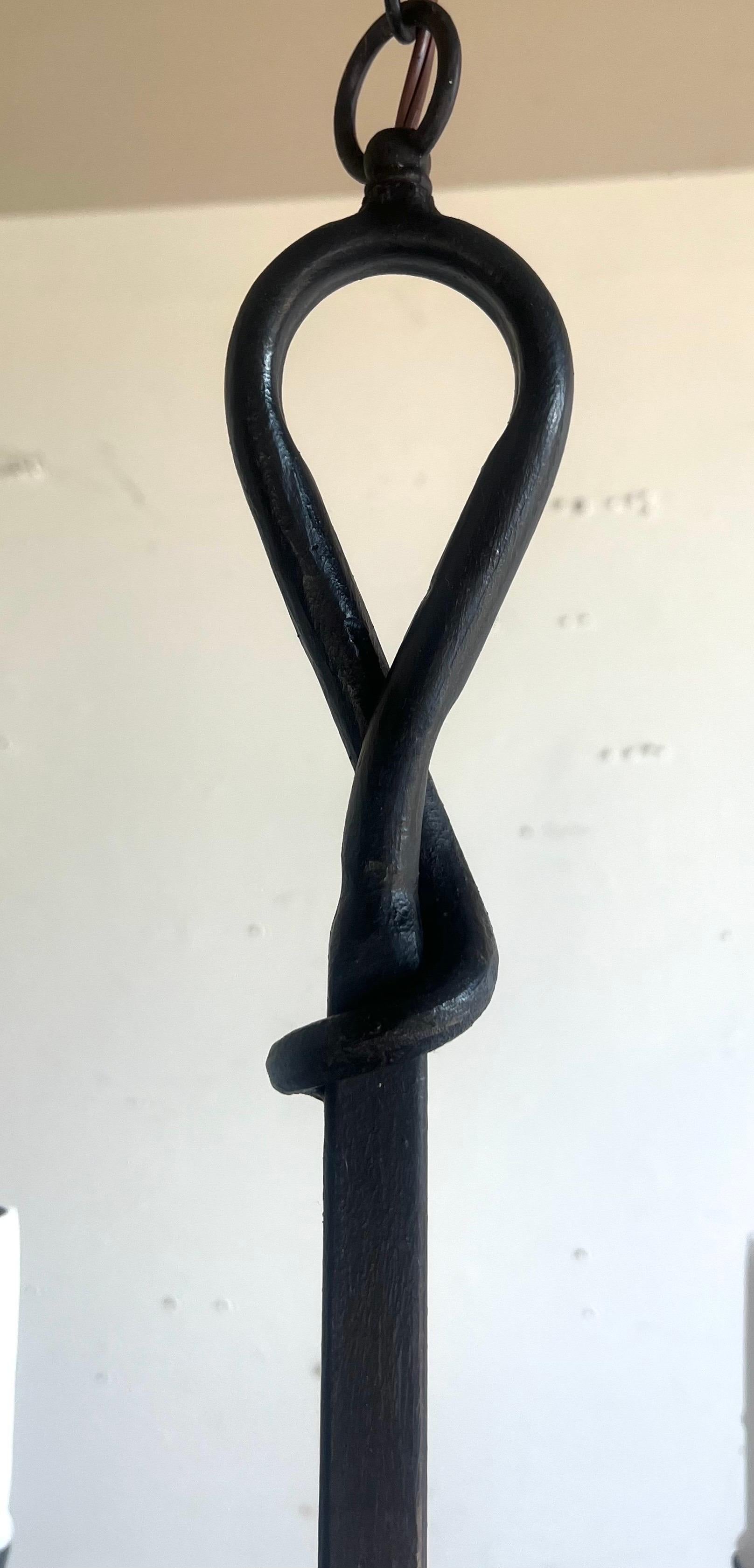 Minimalist Six Light Wrought Iron Chandelier by Melissa Levinson For Sale