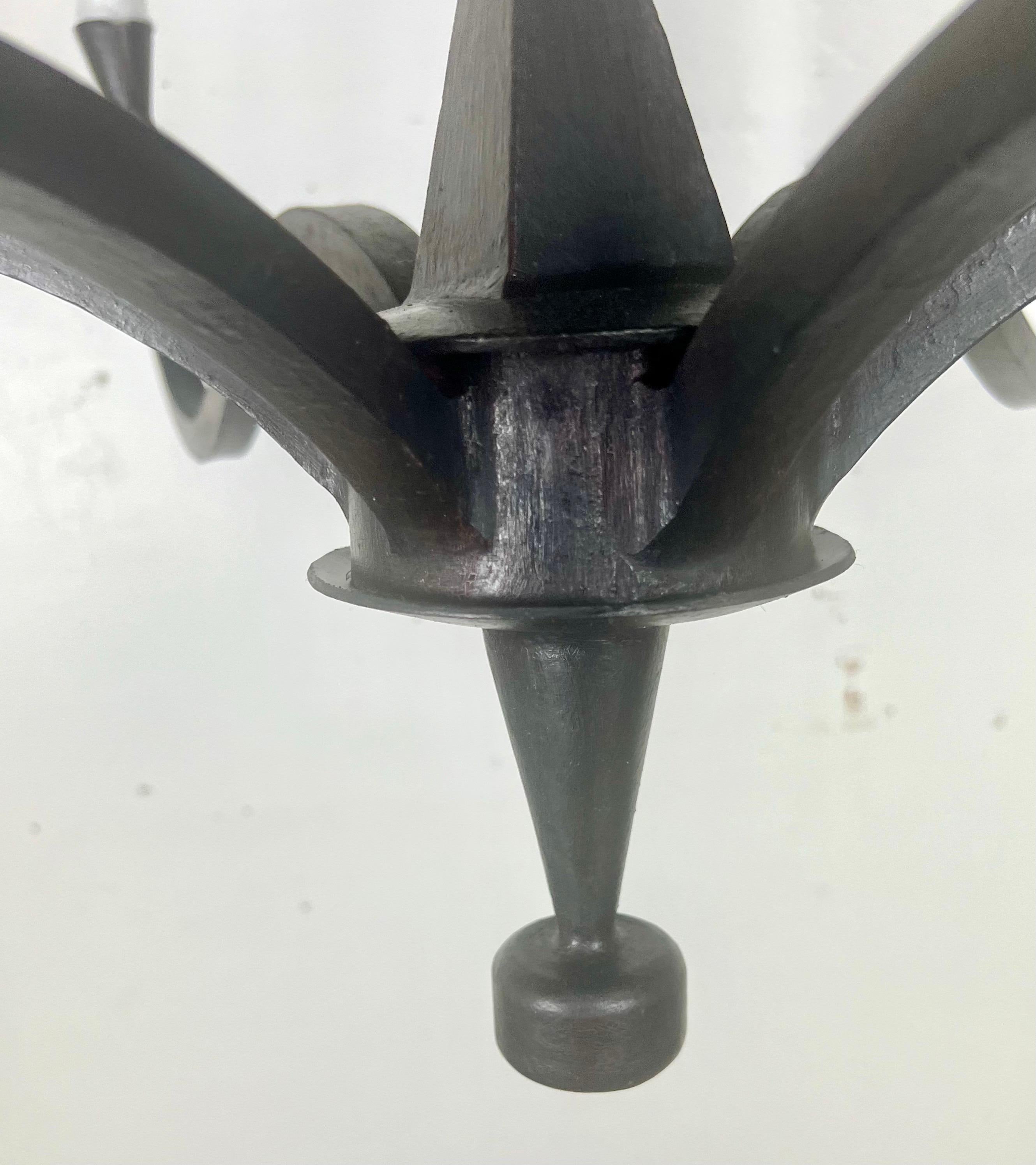 American Six Light Wrought Iron Chandelier by Melissa Levinson