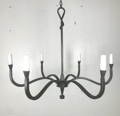 Six Light Wrought Iron Chandelier by Melissa Levinson