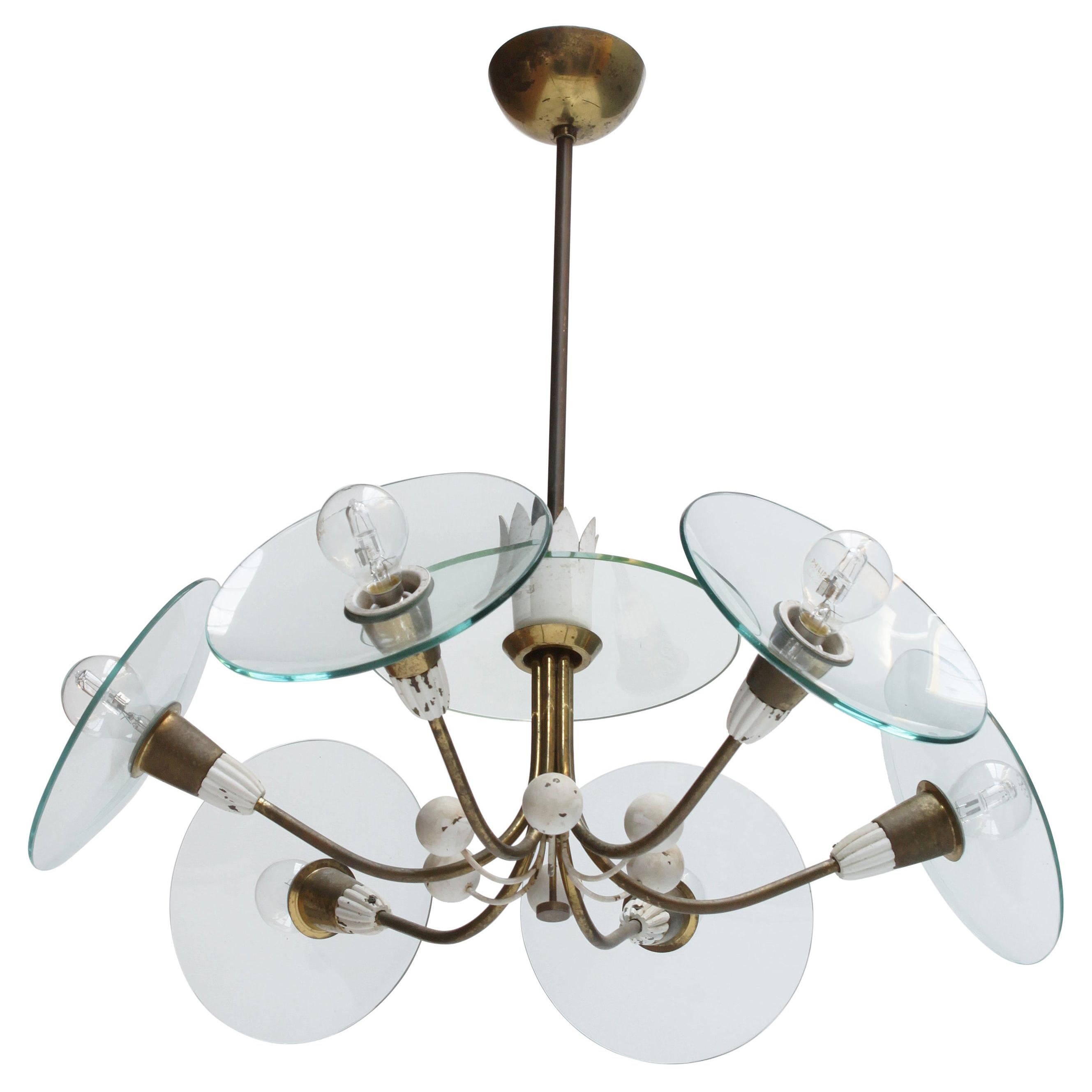 Six-Lights Chandelier attributed to Pietro Chiesa, Italy For Sale
