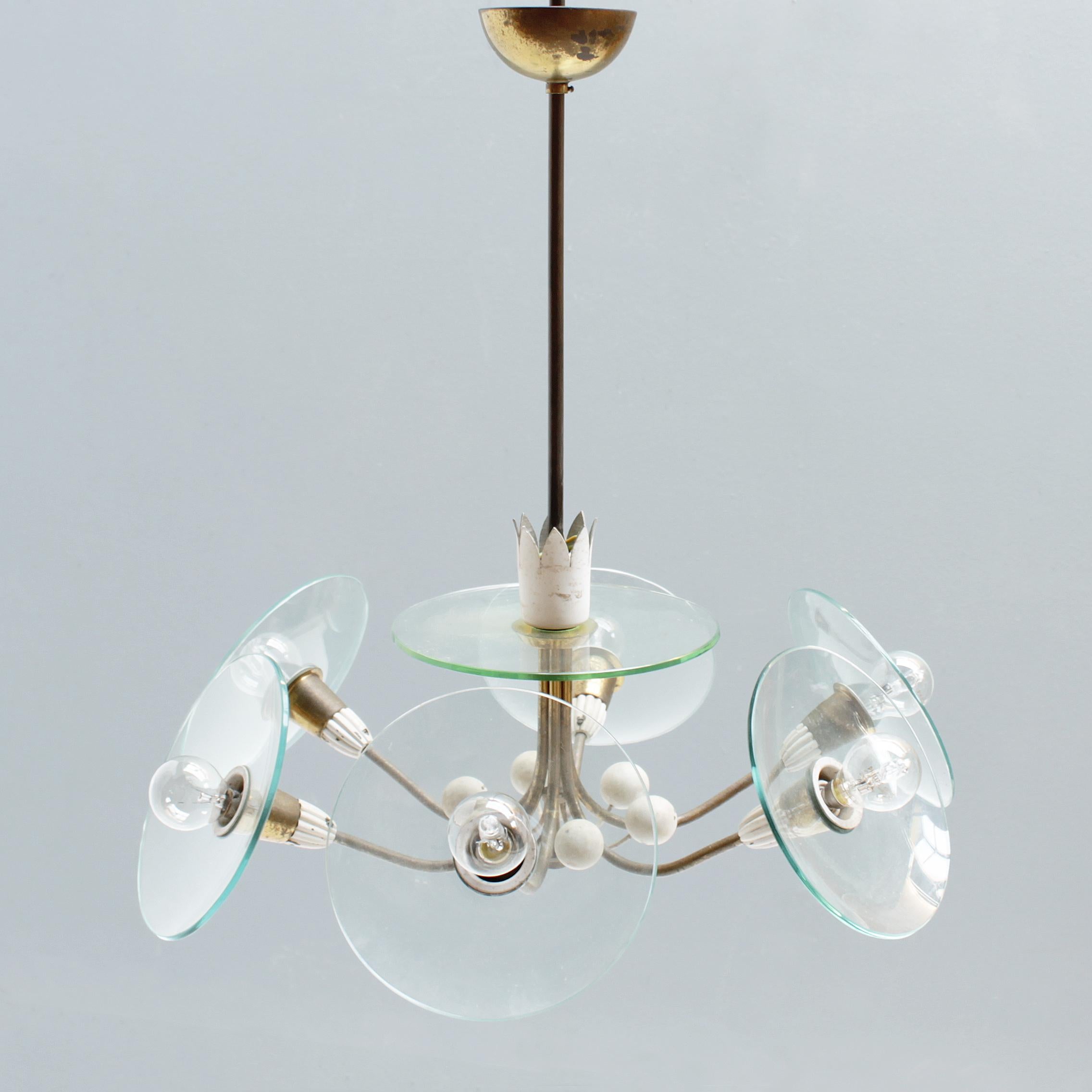 Italian Six-Lights Chandelier attributed to Pietro Chiesa, Italy For Sale