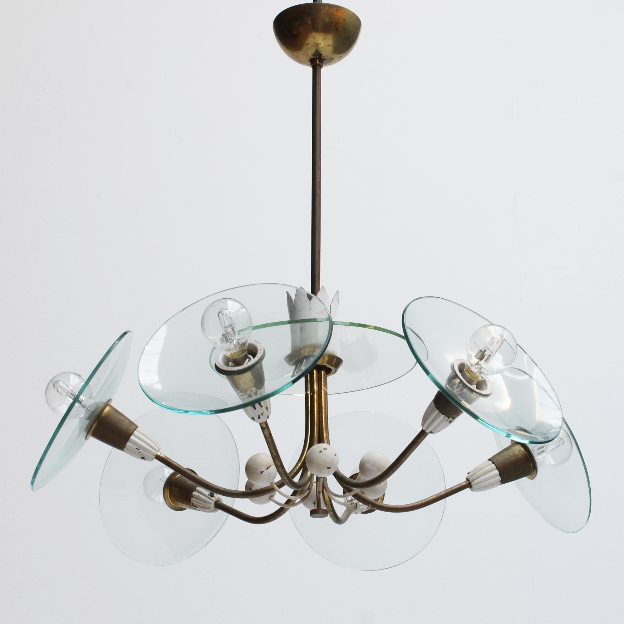 Six-Lights Chandelier attributed to Pietro Chiesa, Italy For Sale 2