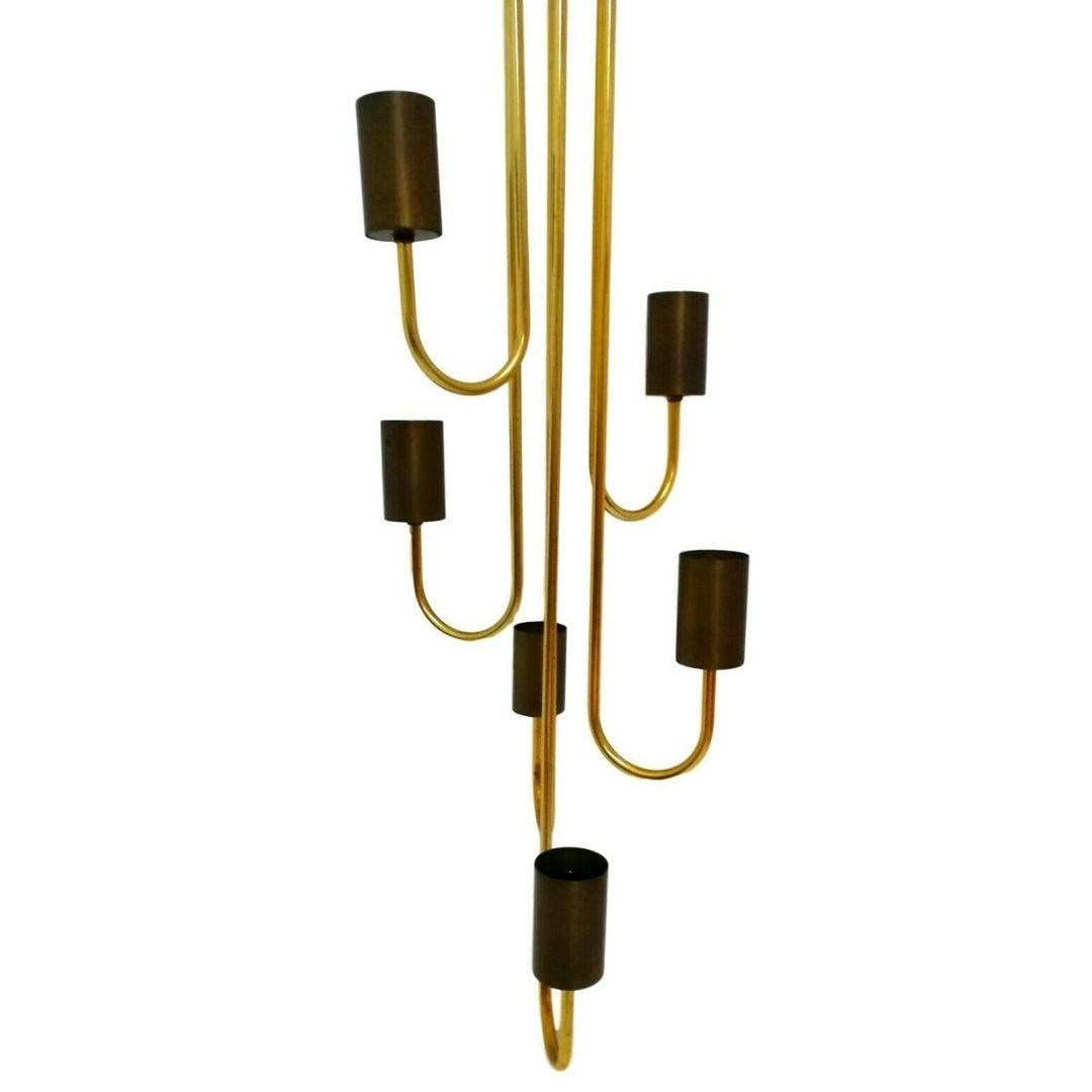 Six lights chandelier production and design Goffredo Reggiani, 1970s In Good Condition For Sale In taranto, IT