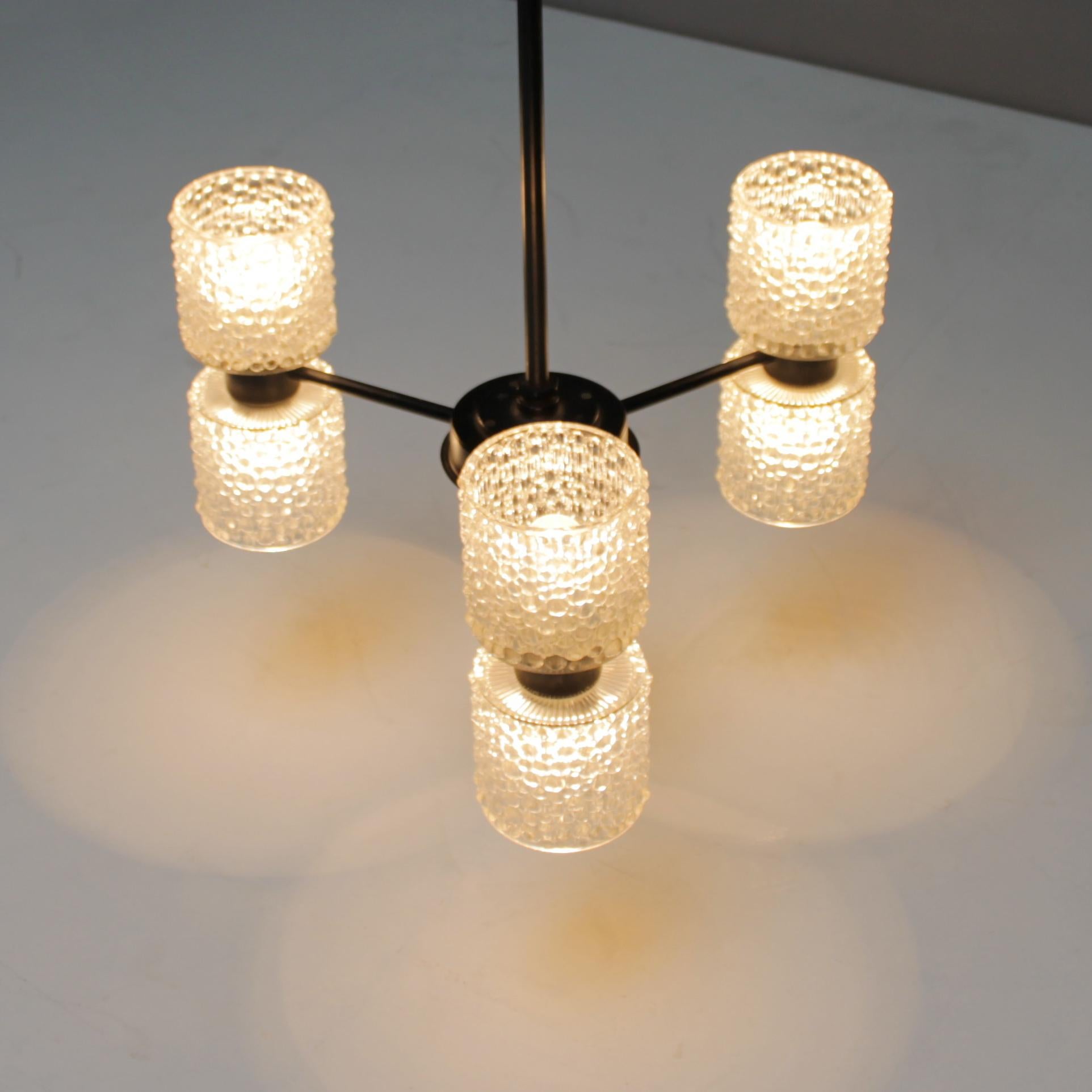 Six-Light Chandelier 'Zonnewende' by J.W. Bosman for RAAK, Amsterdam, 1965 For Sale 3