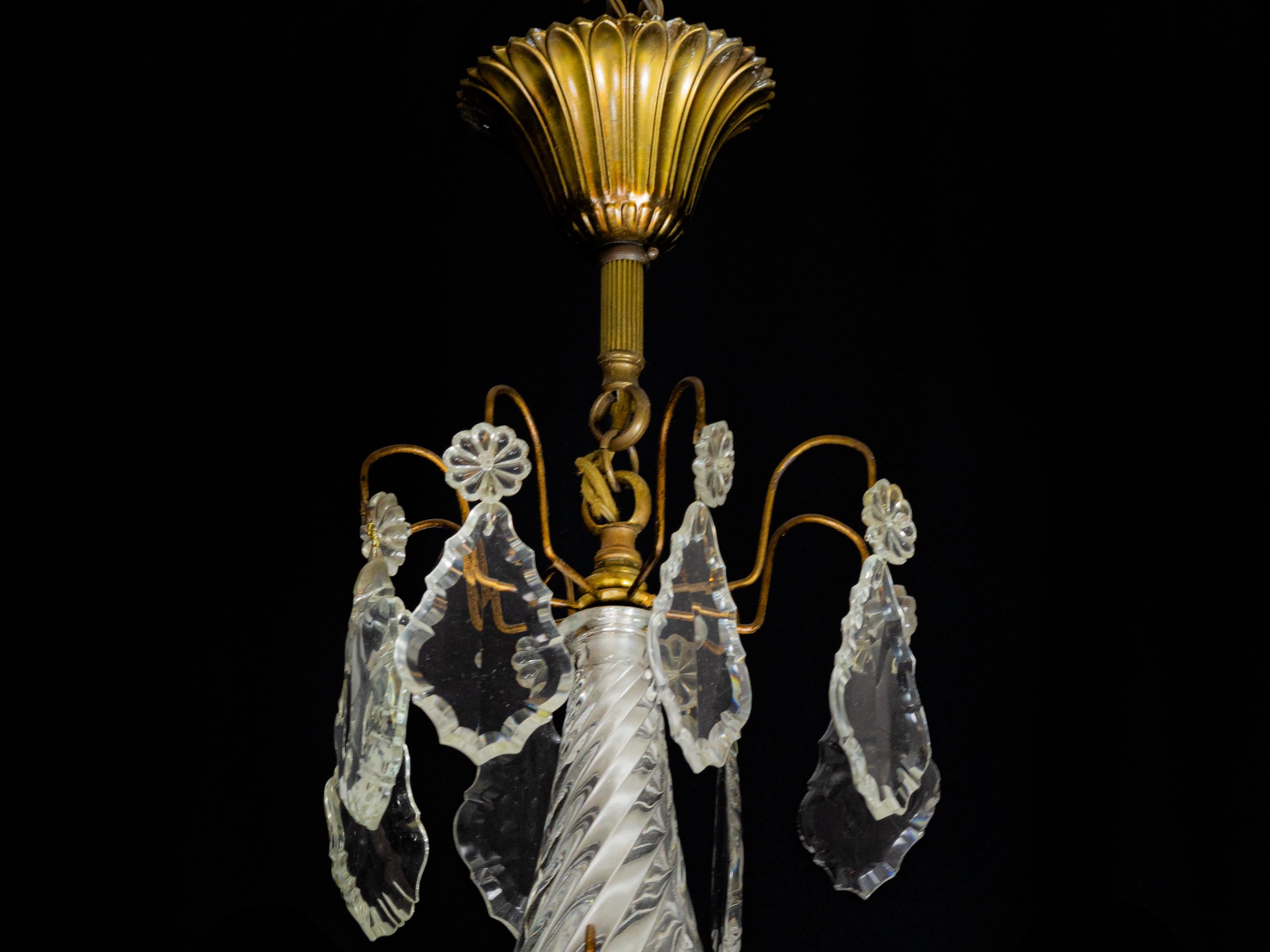 Lustre à six lumières en cristal de style Louis XV Bon état - En vente à Lisbon, PT