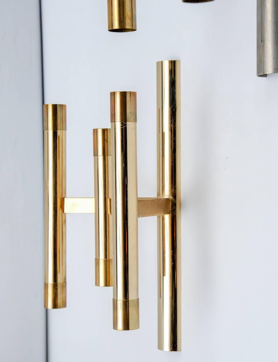Late 20th Century Six Lights Wall Sconces by Sciolari in Brass
