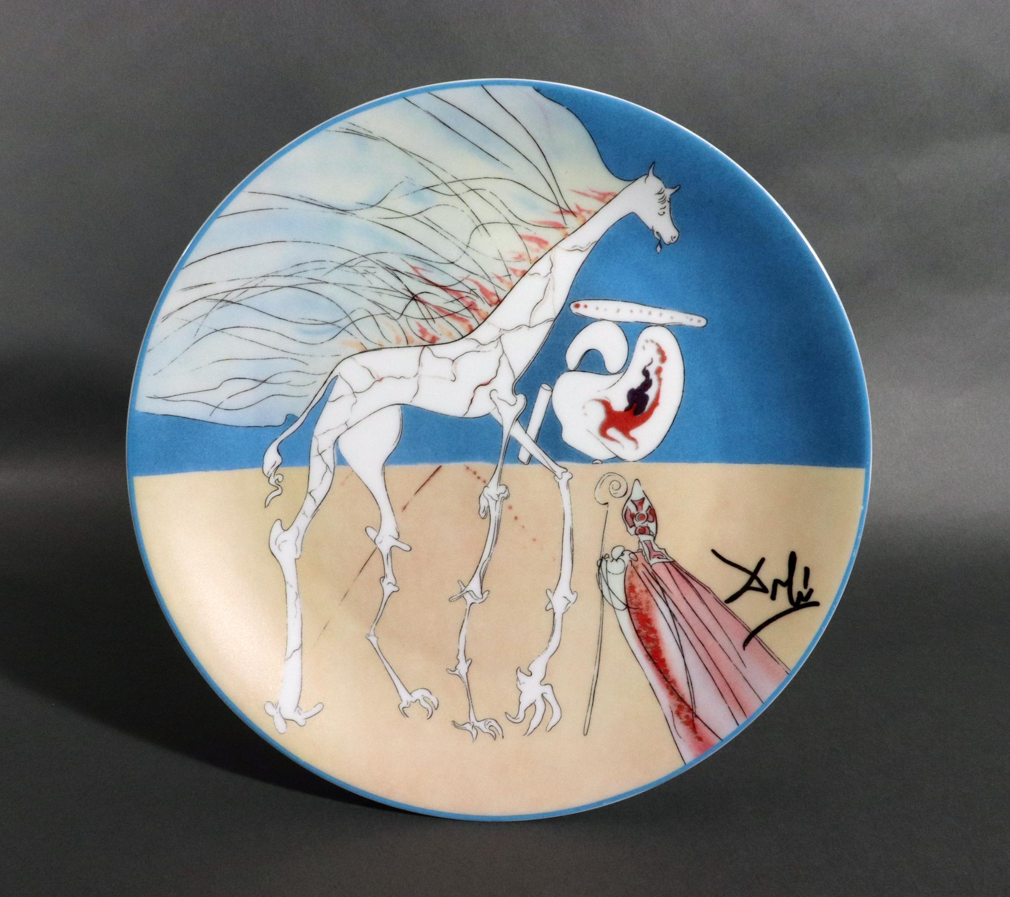 Mission Six Limoges Transfer-Printed Porcelain Cabinet Plates Designed by Salvador Dali For Sale
