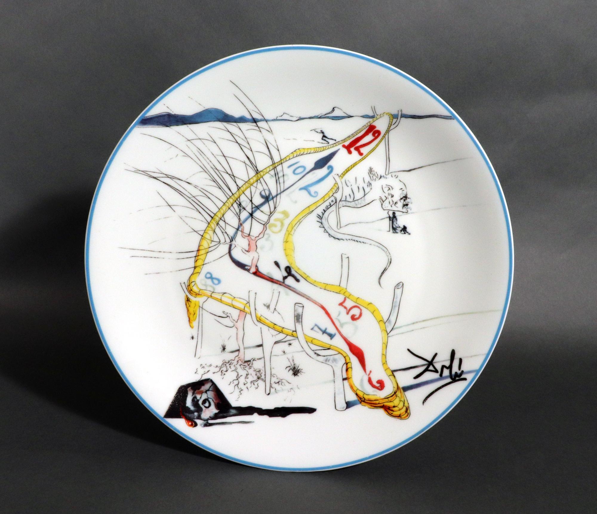 Six Limoges Transfer-Printed Porcelain Cabinet Plates Designed by Salvador Dali For Sale 2