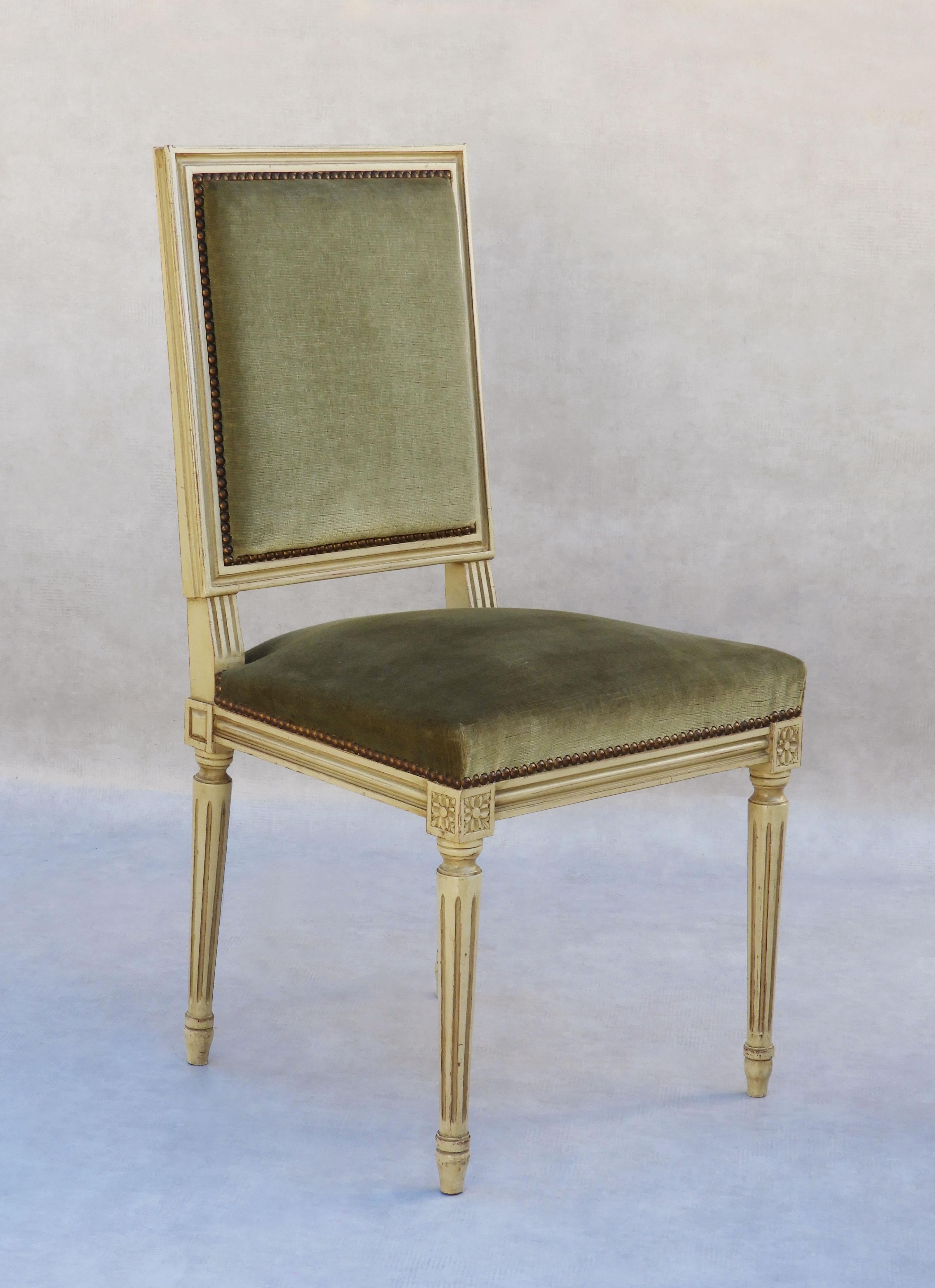 French Six Louis XVI Dining Chairs, C1960, France For Sale
