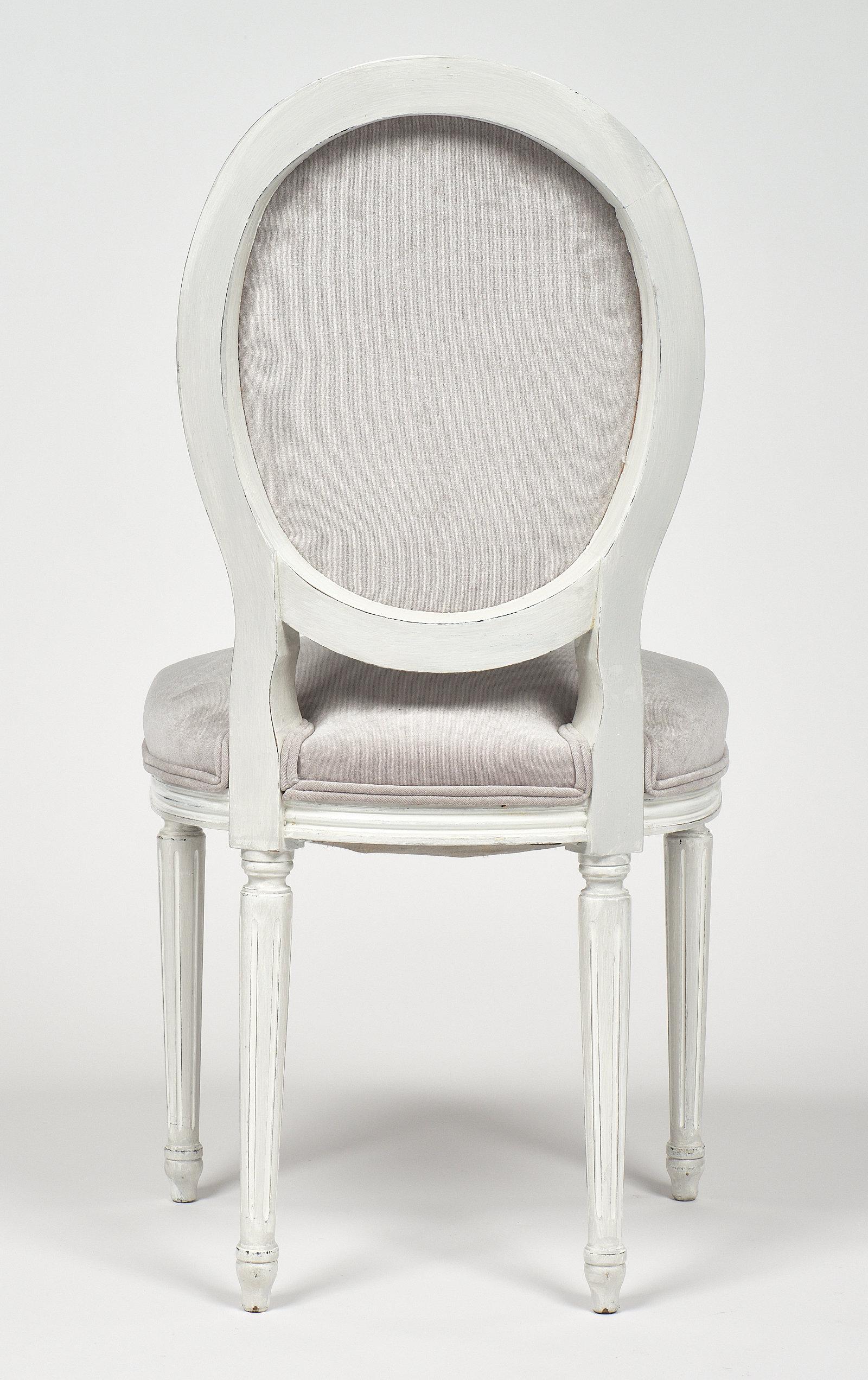 Velvet Six Louis XVI Dining Chairs