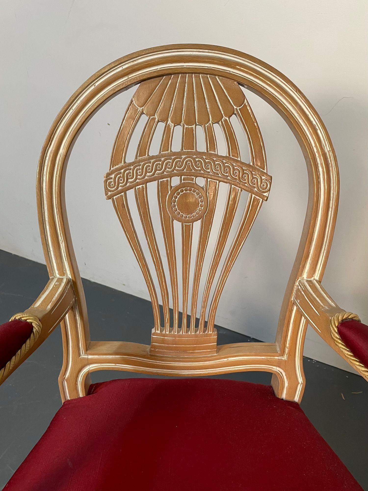 Sechs Esszimmerstühle im Louis-XVI-Stil von Maison Jansen mit gebleichter Ballonrückenlehne, weiß gewaschen im Angebot 2