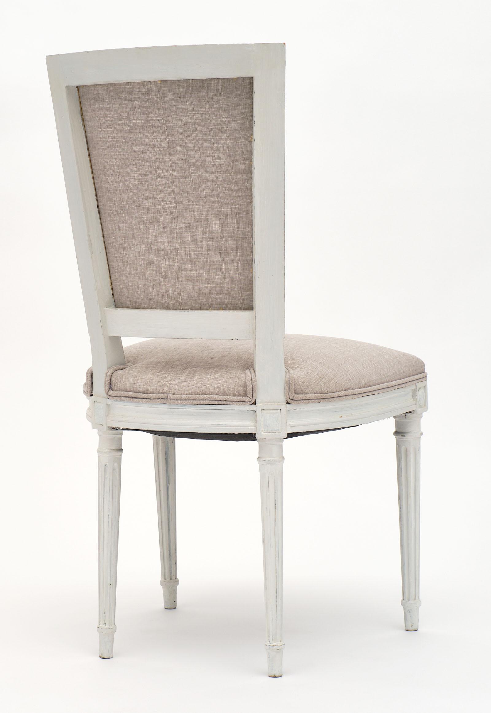 Six Louis XVI Style Painted Dining Chairs In Good Condition In Austin, TX