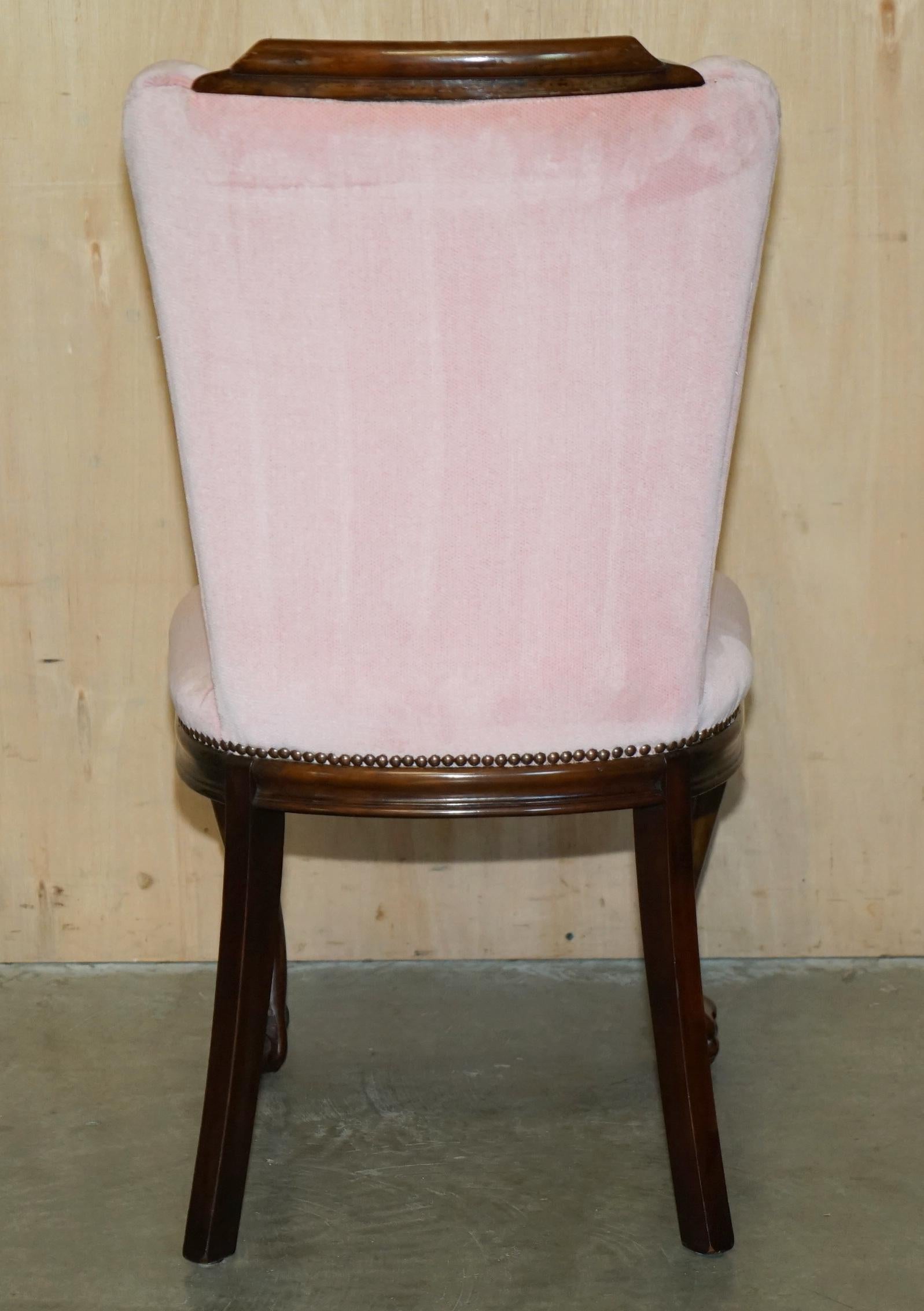 SIX LOVELY VINTAGE HAND CARVED CLAW & BALL CABRIOLET LEG HARDWOOS DINING CHAIRs For Sale 6