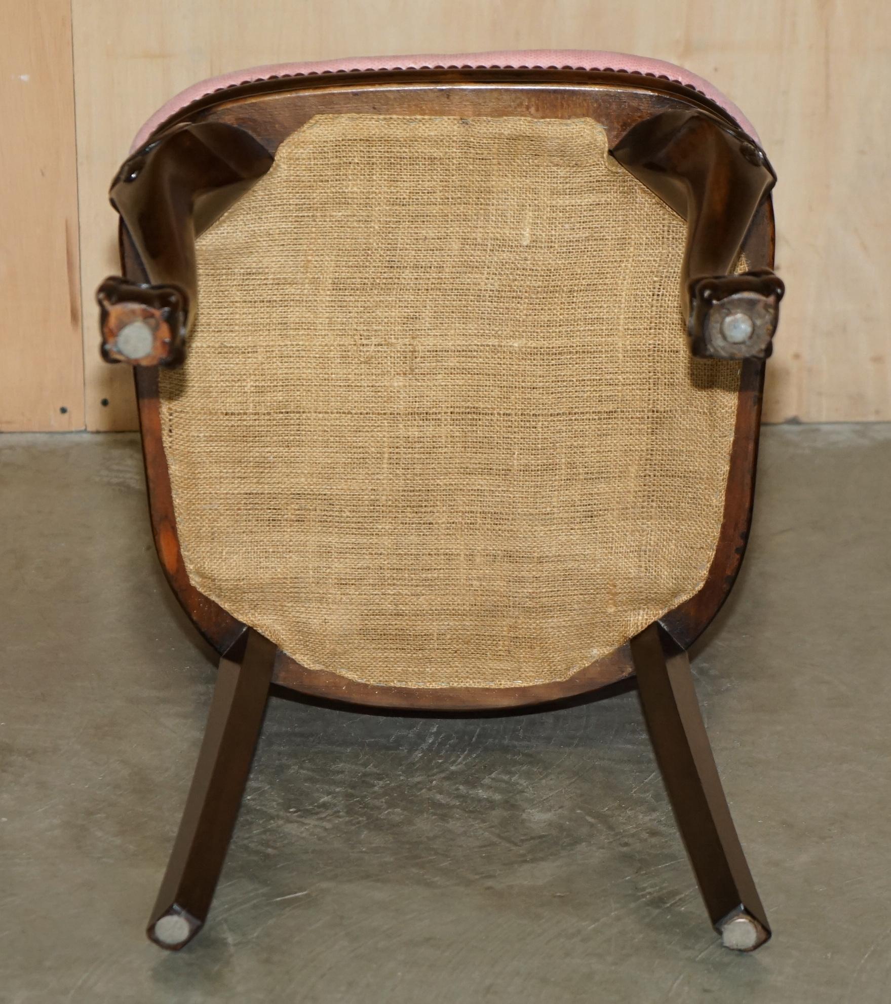 SIX LOVELY VINTAGE HAND CARVED CLAW & BALL CABRIOLET LEG HARDWOOS DINING CHAIRs For Sale 7