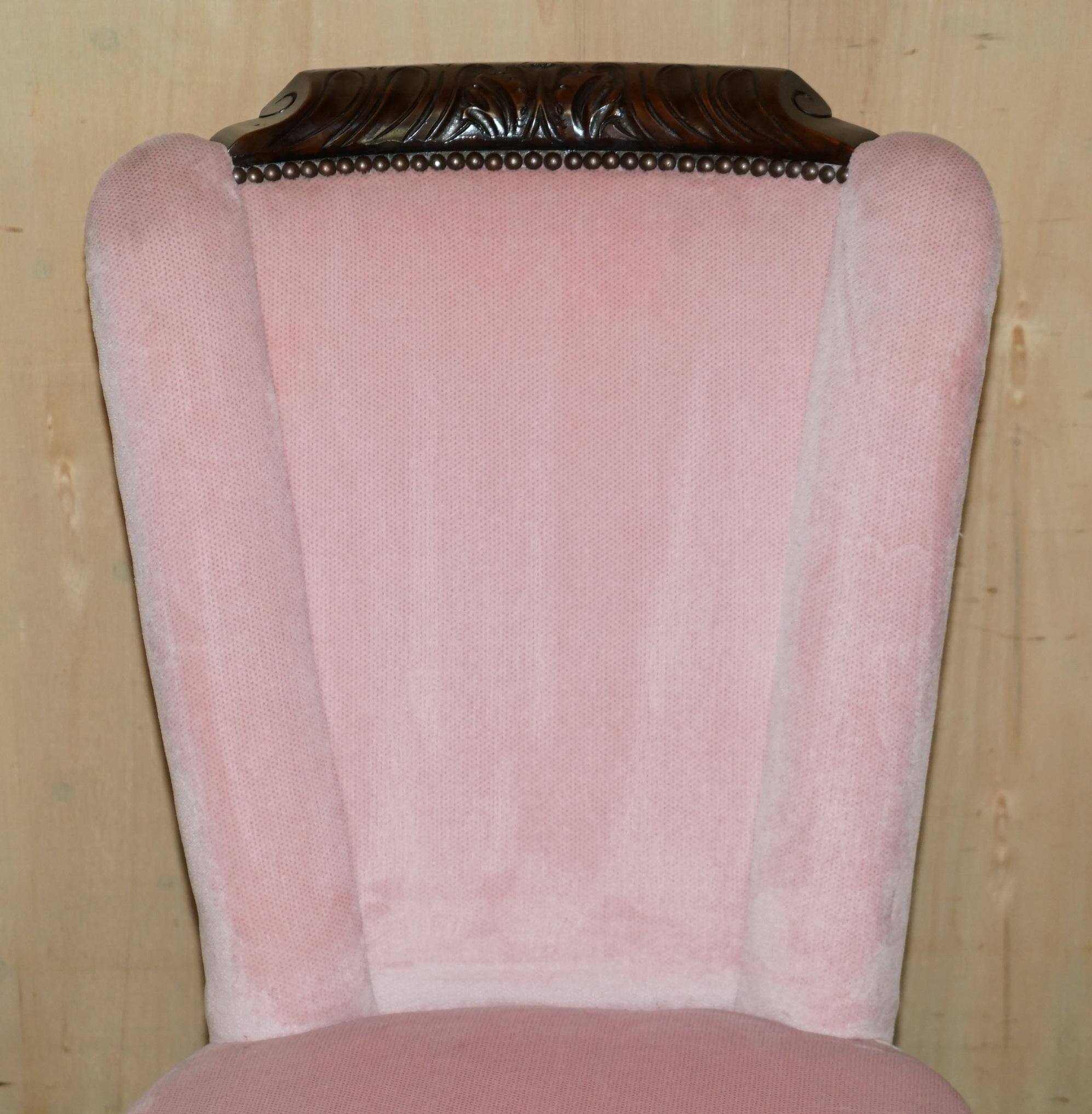 Unknown SIX LOVELY VINTAGE HAND CARVED CLAW & BALL CABRIOLET LEG HARDWOOS DINING CHAIRs For Sale