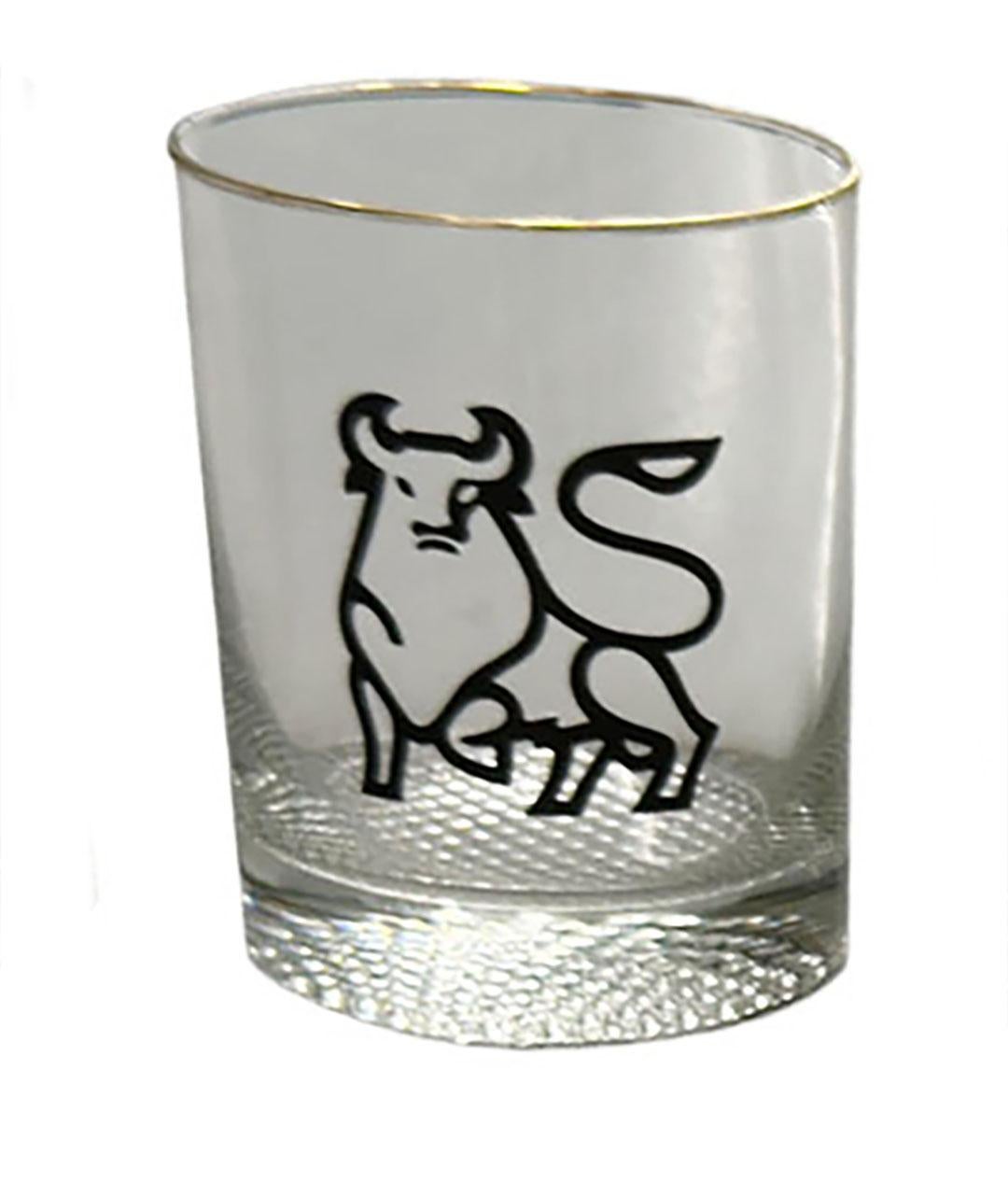 Six Lowball Drinking Glasses With Bulls In Good Condition For Sale In Clearwater, FL