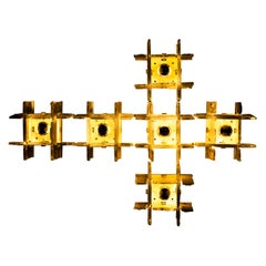 Vintage Six LP 256 Wall Lamps by Carlo Nason for Mazzega, Italy 1970s