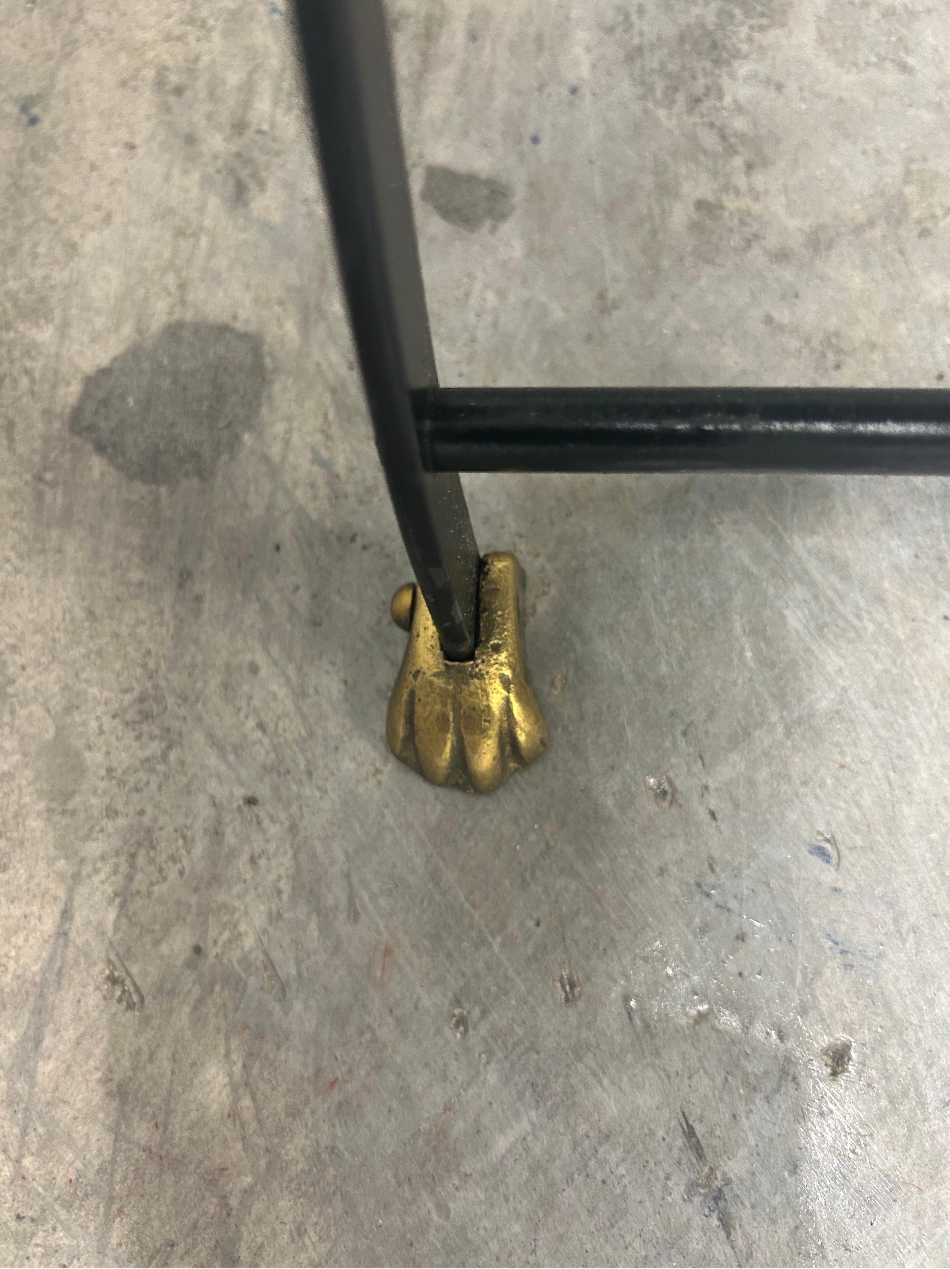 Six Lyre back chairs with brass swan heads and paw feet For Sale 5