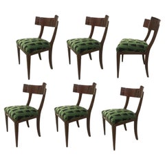 Silla de Comedor Six Klismos de Caoba con Tapicería COM