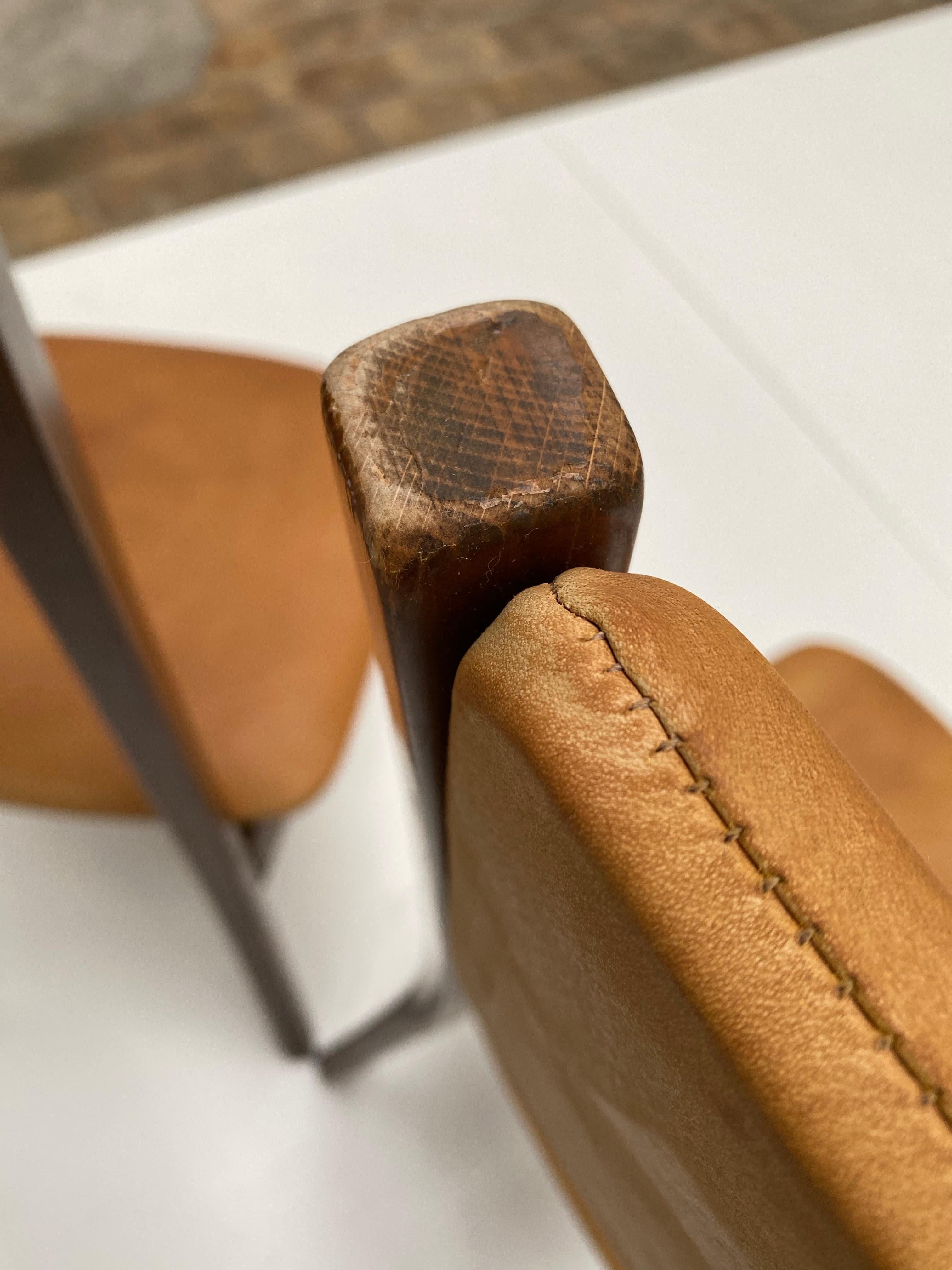 Six walnut  & Leather Mangiarotti 'S11' Dining Chairs, Sorgente Dei Mobili 1972 For Sale 10
