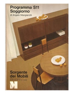 Seis nogales  & Sillas de comedor Mangiarotti 'S11' de cuero, Sorgente Dei Mobili 1972