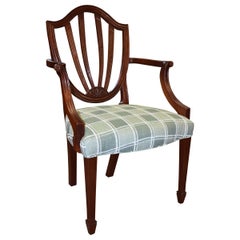 Six Mahogany Sheraton Style Shield Back Dining Room Chairs by Baker Furniture