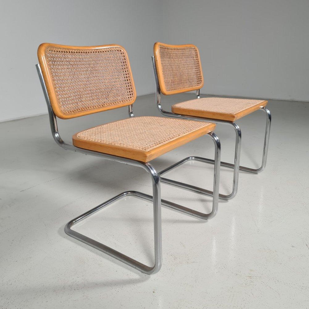 Caning Four Marcel Breuer 'Cesca' Chairs for Gavina