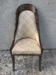 Mastercraft Amboyna and Brass Spoon Back Dining Room Side Chair