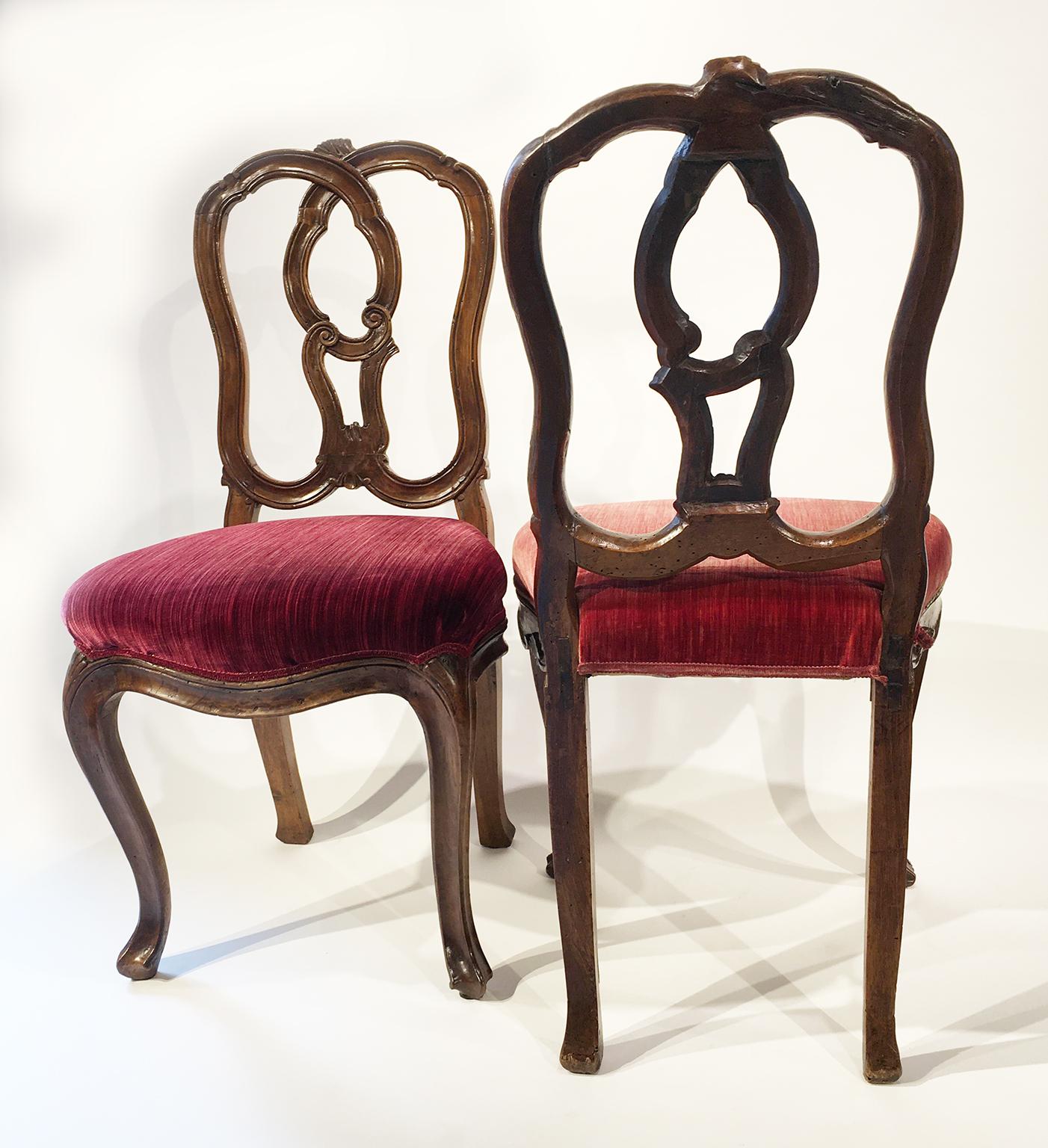 Six chaises italiennes du milieu du XVIIIe siècle, Venise, vers 1750 en vente 9