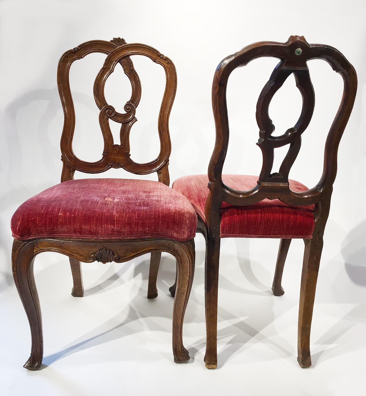 Six chaises italiennes du milieu du XVIIIe siècle, Venise, vers 1750 en vente 13