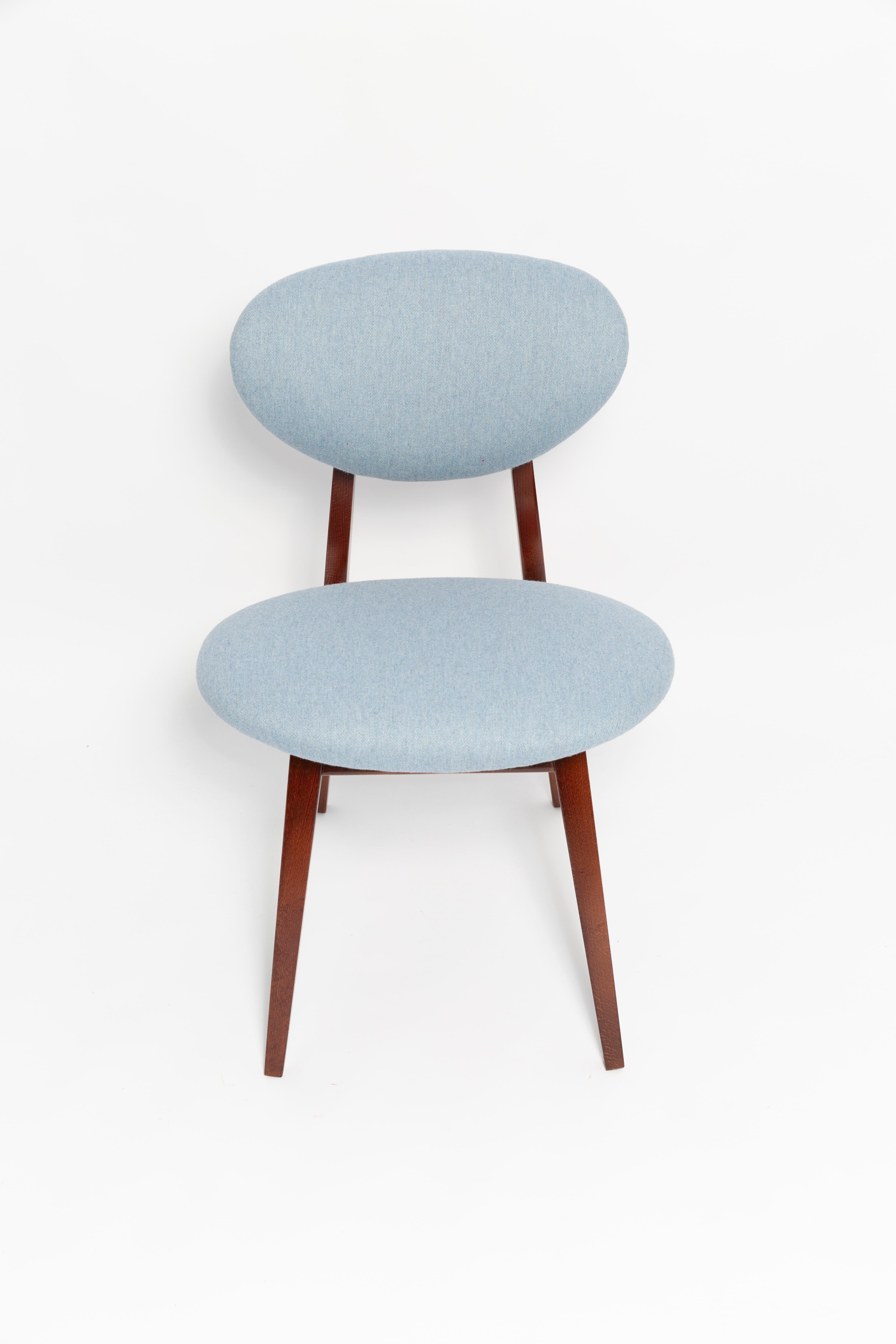 Six chaises à champignon bleues du milieu du siècle, type 200/128, par Kedziorek, Europe, années 1960 en vente 2